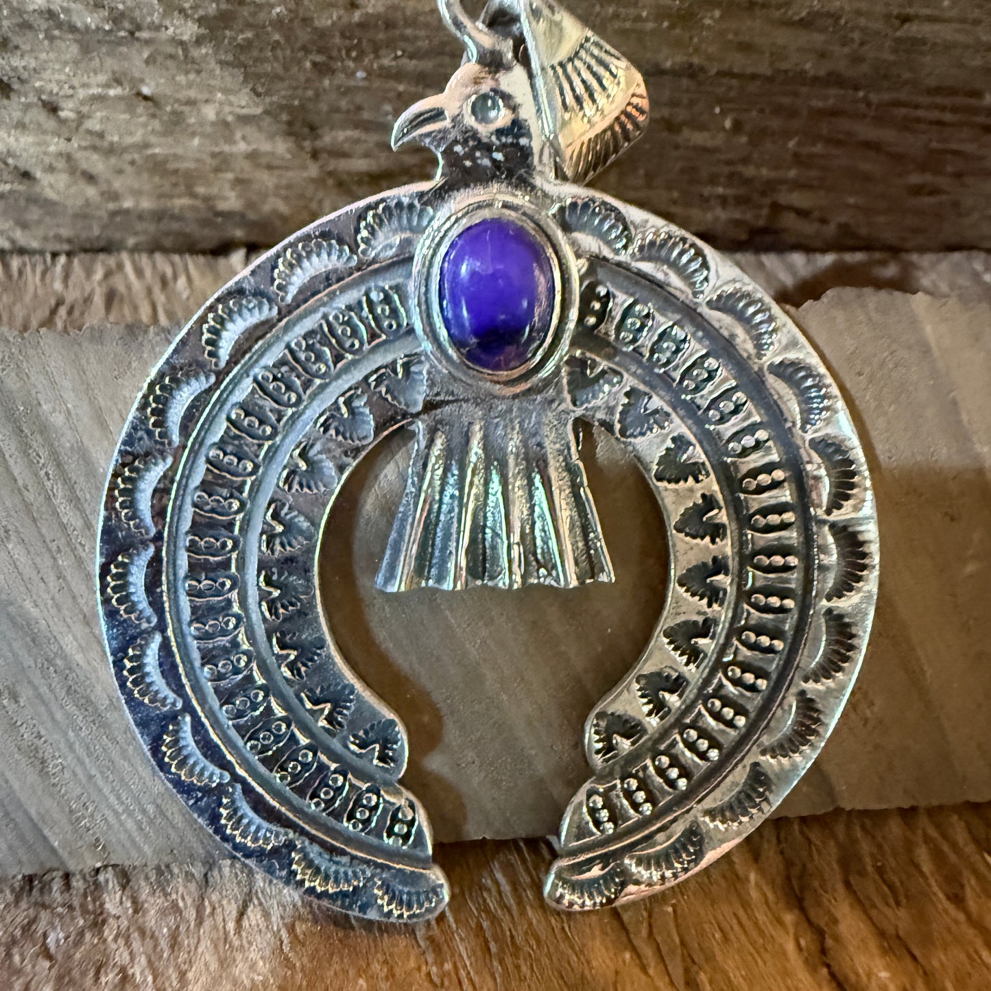 Purple Spiny Gemstone Naja Squash Pendant in Sterling Silver Wild West Boho