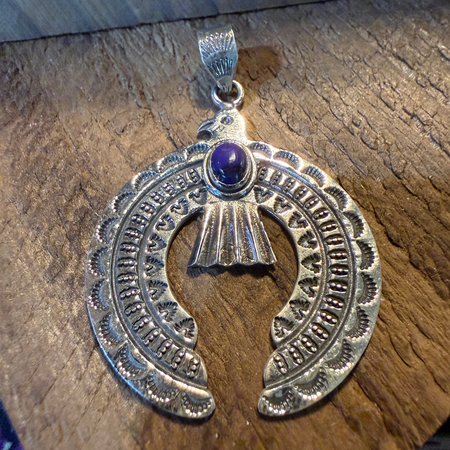 Purple Spiny Gemstone Naja Squash Pendant in Sterling Silver Wild West Boho