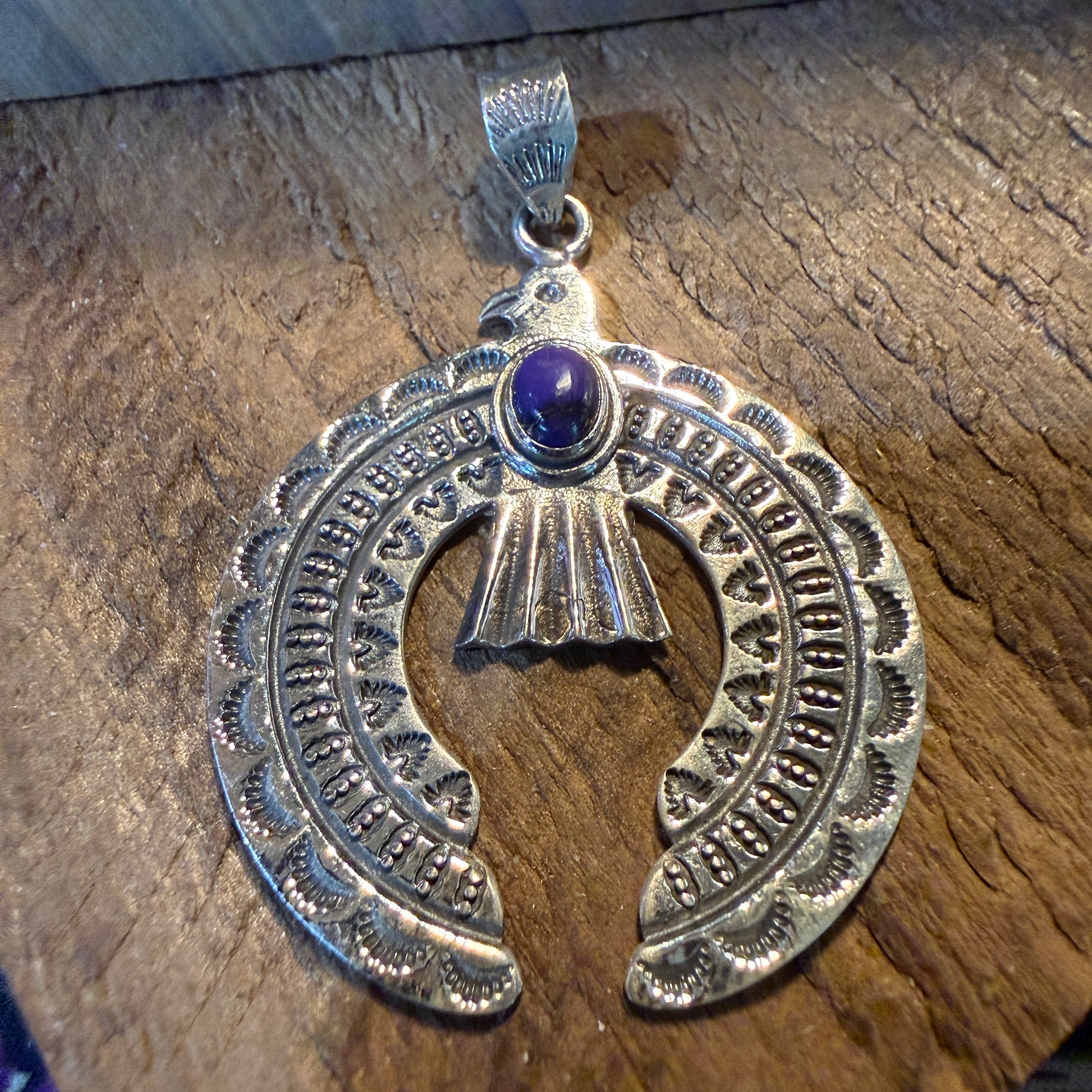 Purple Spiny Gemstone Naja Squash Pendant in Sterling Silver Wild West Boho