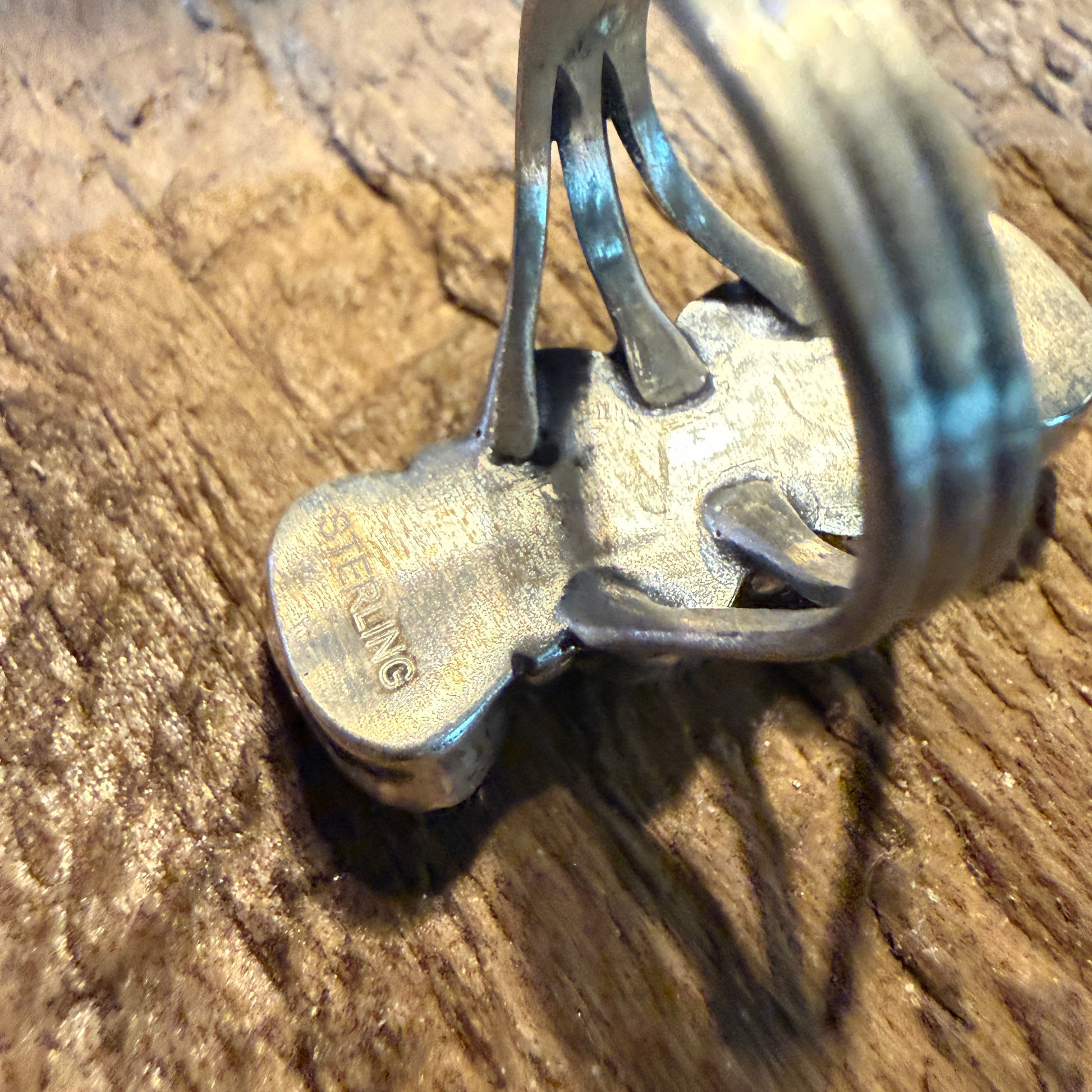 Mediterranean Coral Gemstone Ring Size 8 in Sterling Silver Wild West Boho