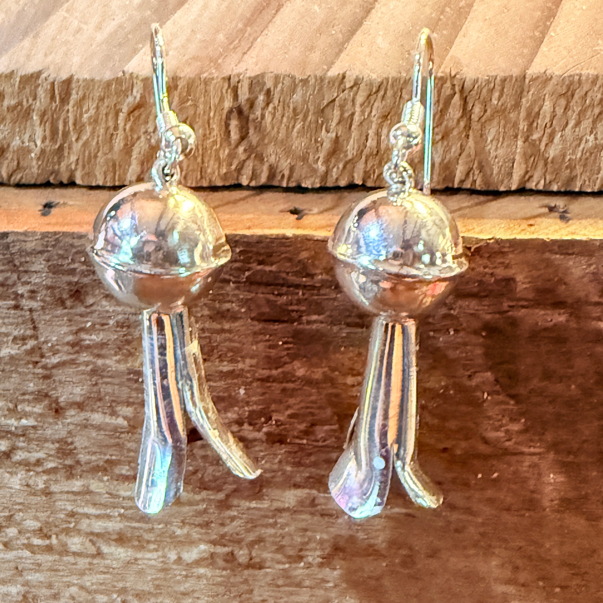 Emily Tsosie Navajo Handmade Sterling Silver Blossom Earrings Wild West Boho