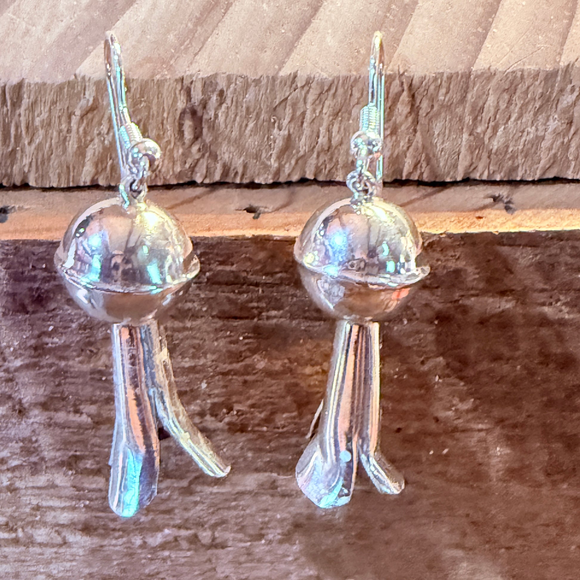 Emily Tsosie Navajo Handmade Sterling Silver Blossom Earrings Wild West Boho