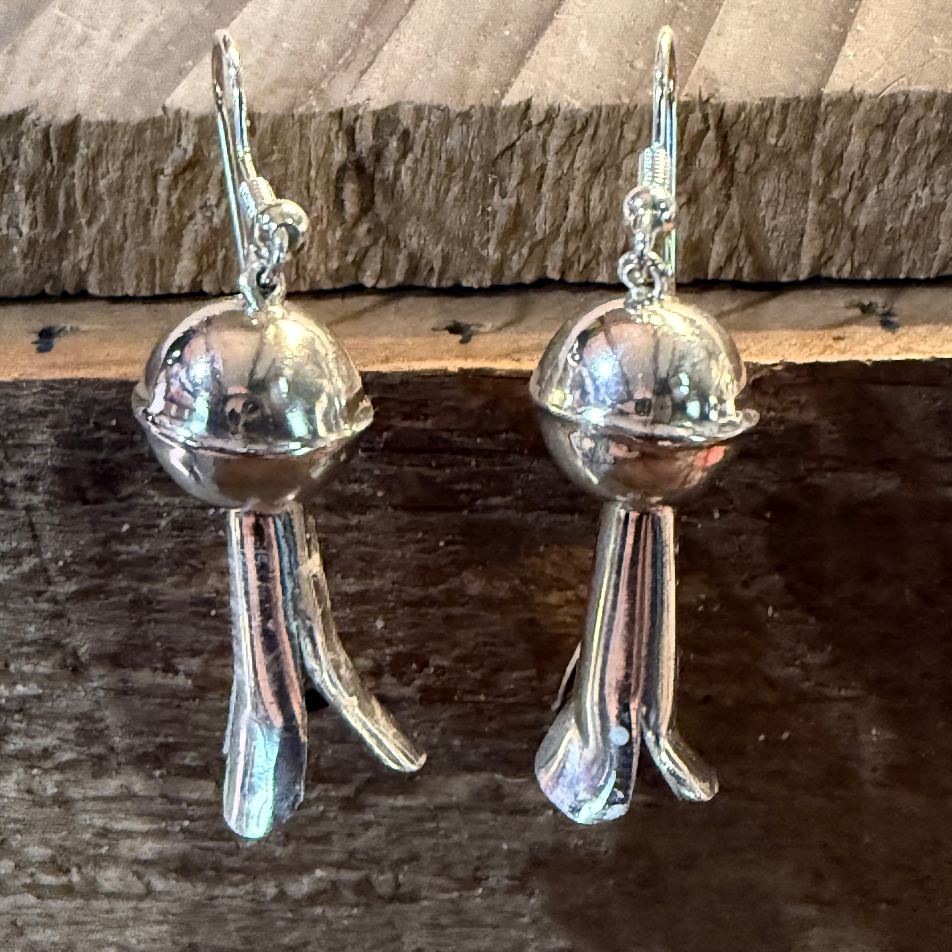 Emily Tsosie Navajo Handmade Sterling Silver Blossom Earrings Wild West Boho
