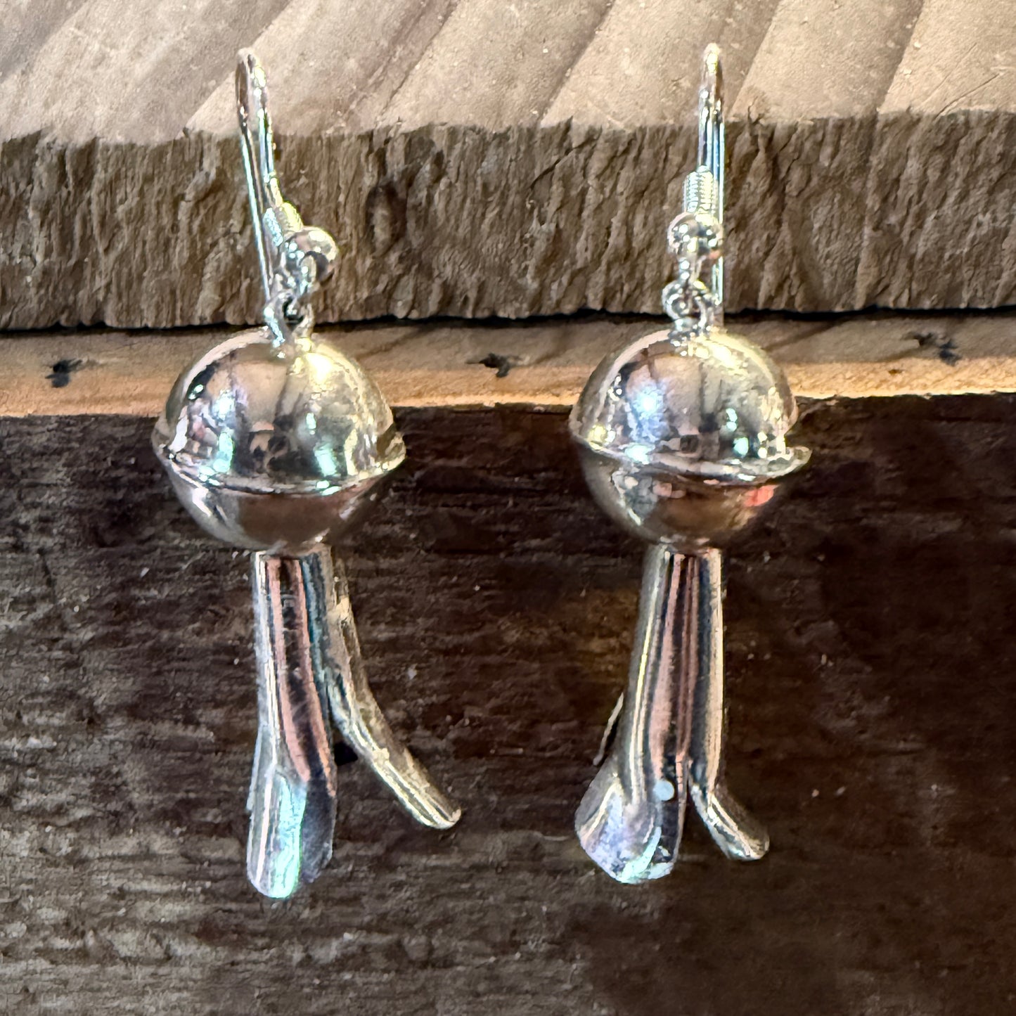 Emily Tsosie Navajo Handmade Sterling Silver Blossom Earrings Wild West Boho