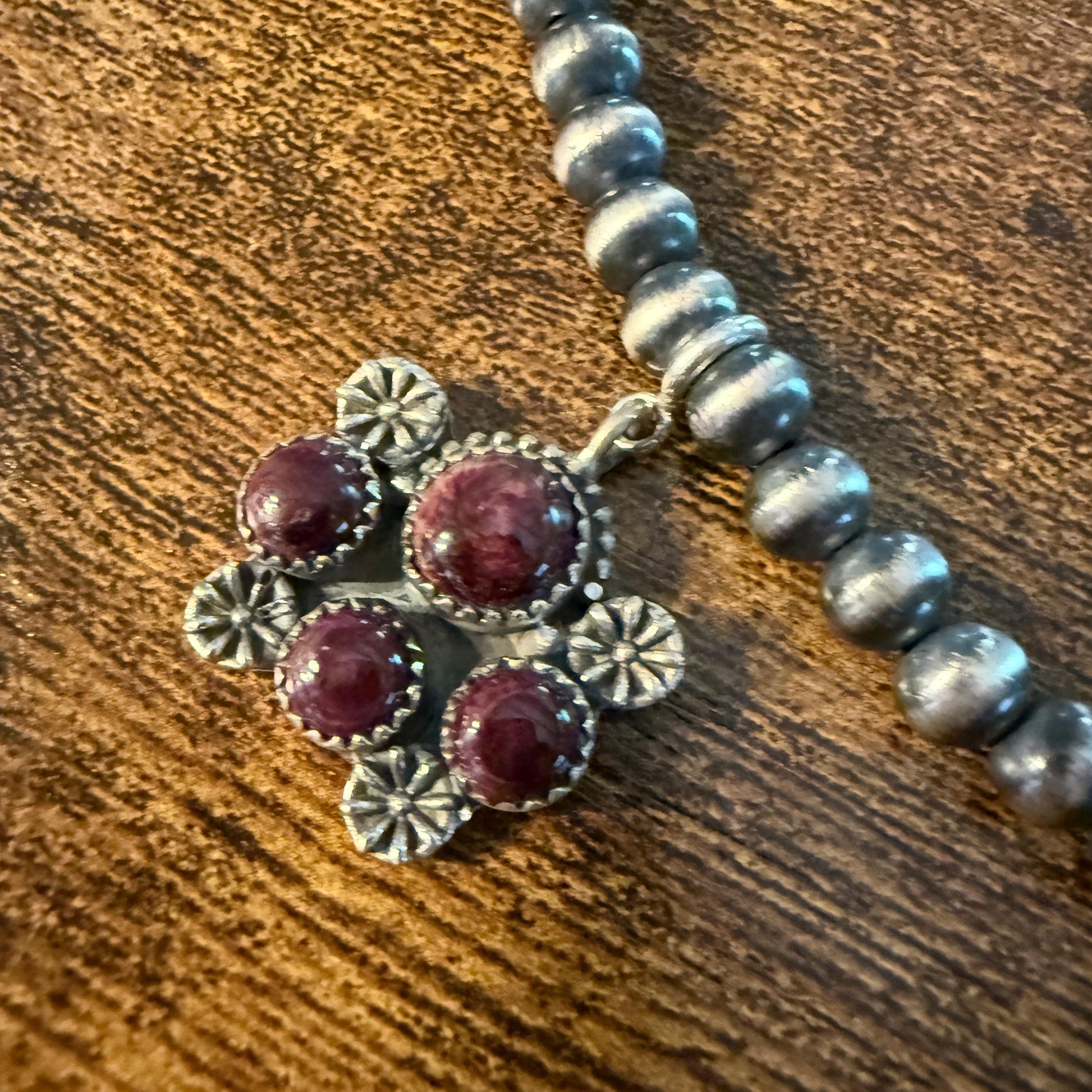 Purple Spiny Orange Spiny Paloma Turquoise Desert Pearl Choker Necklace 14 Inch Wild West Boho