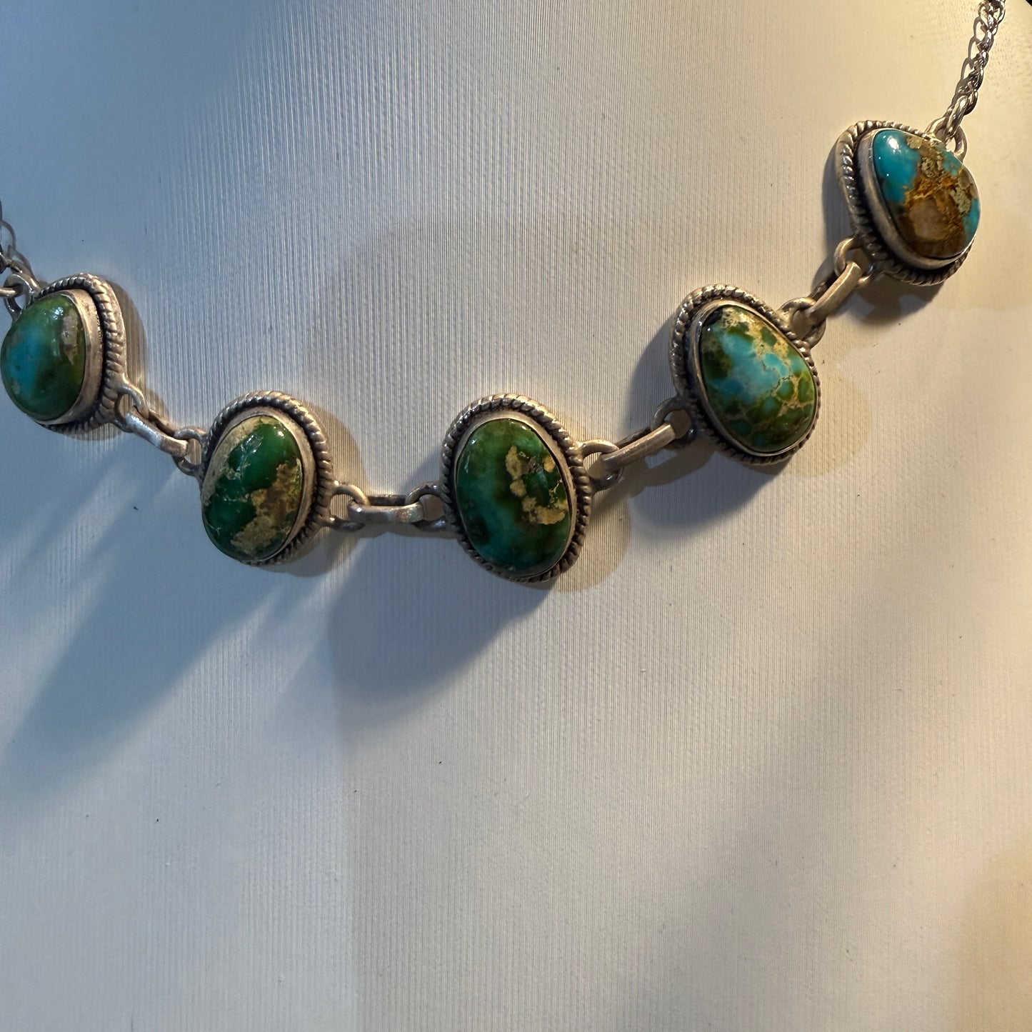 Sonoran Gold Turquoise Gemstone 16 Inch Choker Necklace, 16 Inch Wild West Boho