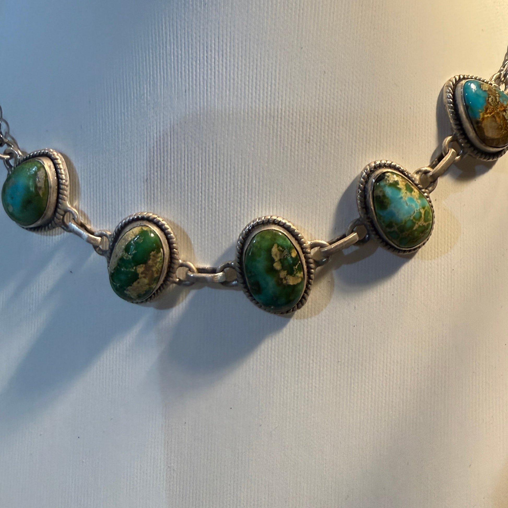 Sonoran Gold Turquoise Gemstone 16 Inch Choker Necklace, 16 Inch Wild West Boho