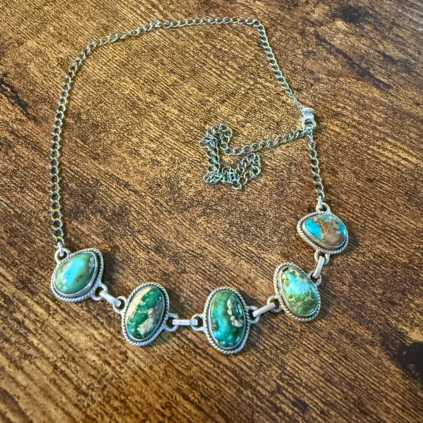 Sonoran Gold Turquoise Gemstone 16 Inch Choker Necklace, 16 Inch Wild West Boho