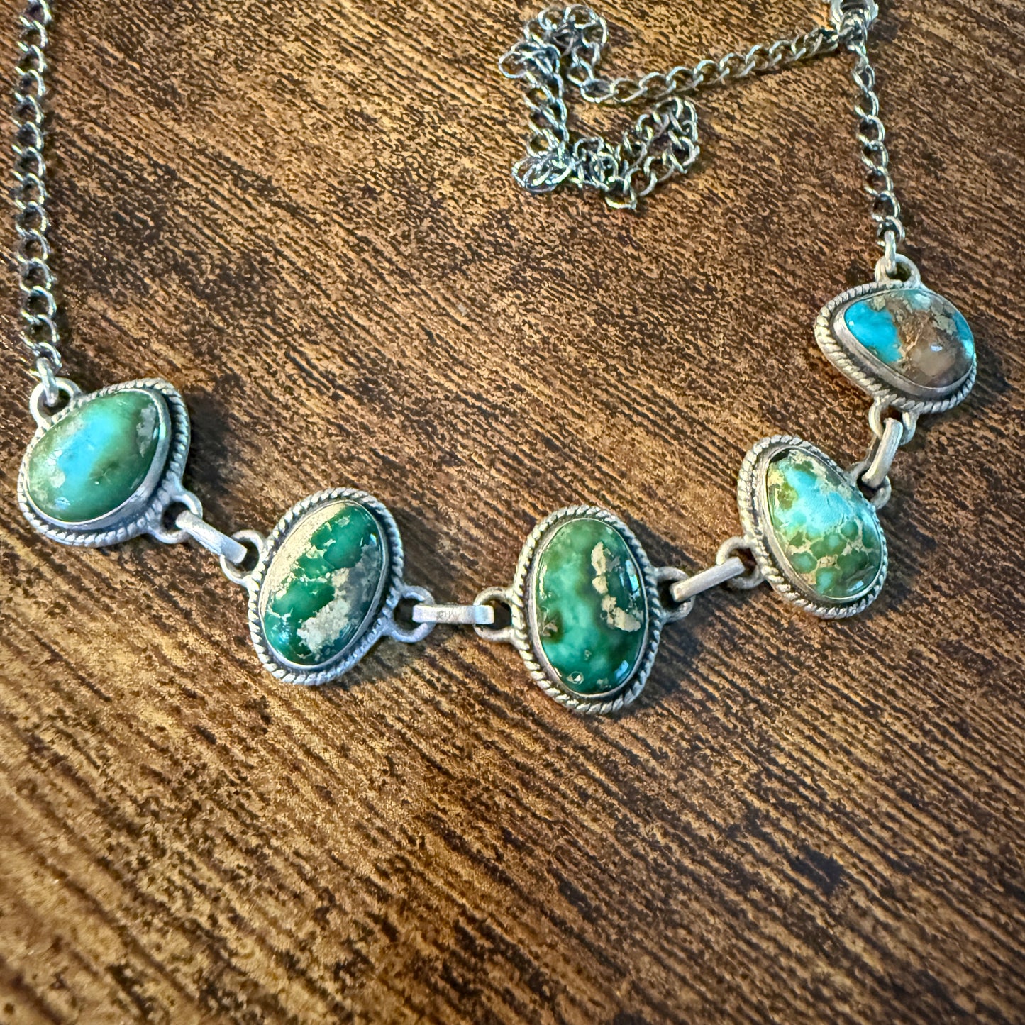 Sonoran Gold Turquoise Gemstone Choker Necklace 16 Inch Wild West Boho