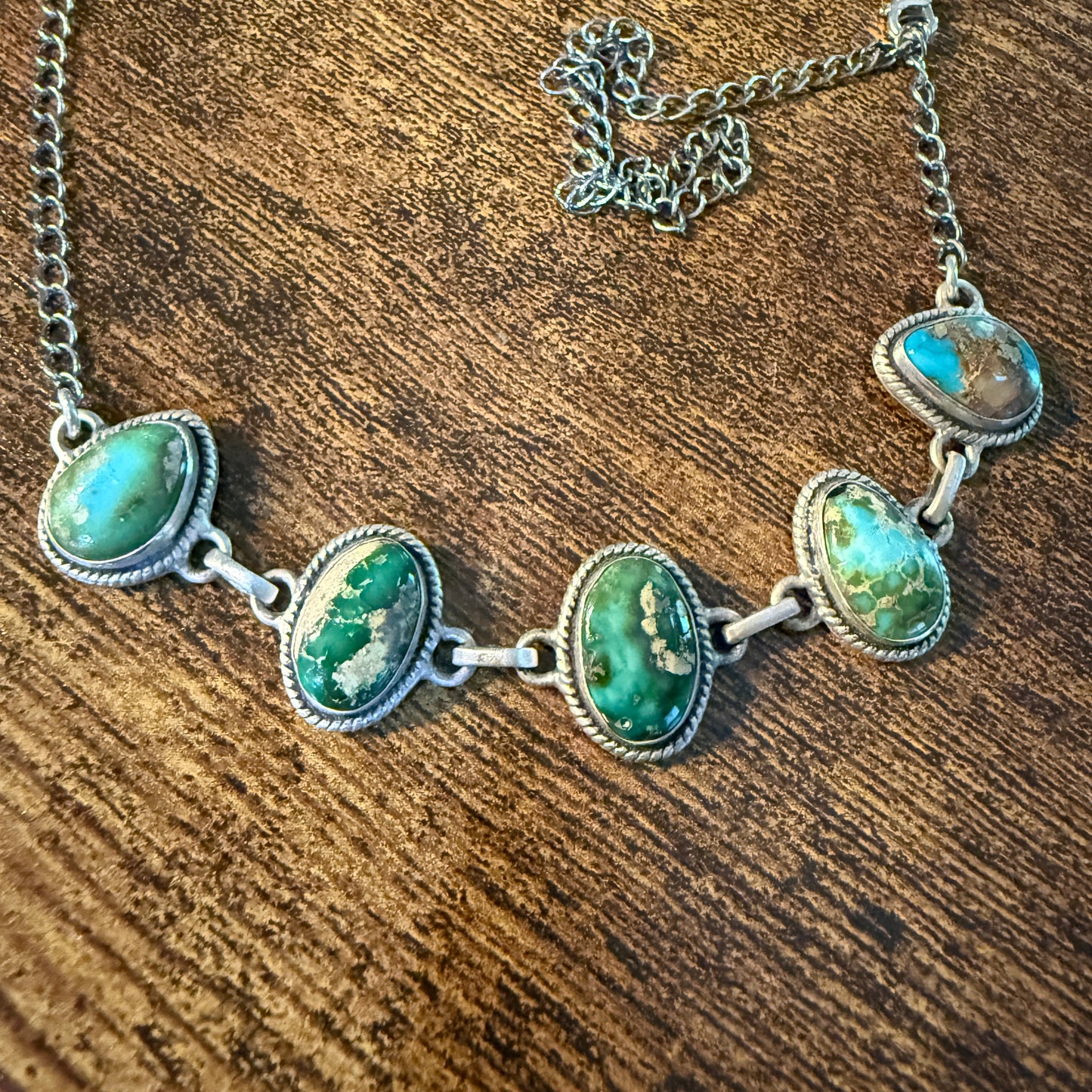 Sonoran Gold Turquoise Gemstone Choker Necklace 16 Inch Wild West Boho