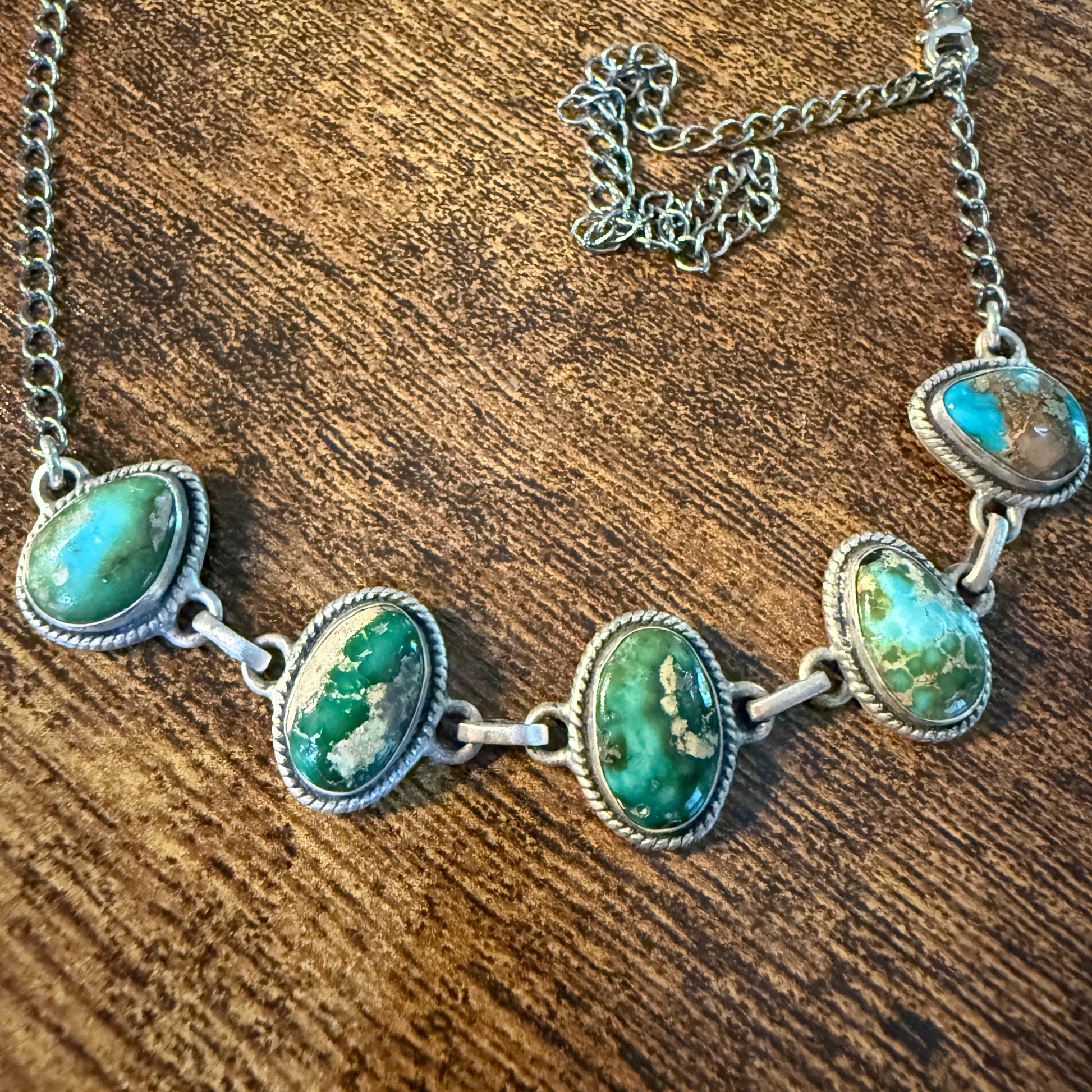 Sonoran Gold Turquoise Gemstone Choker Necklace 16 Inch Wild West Boho