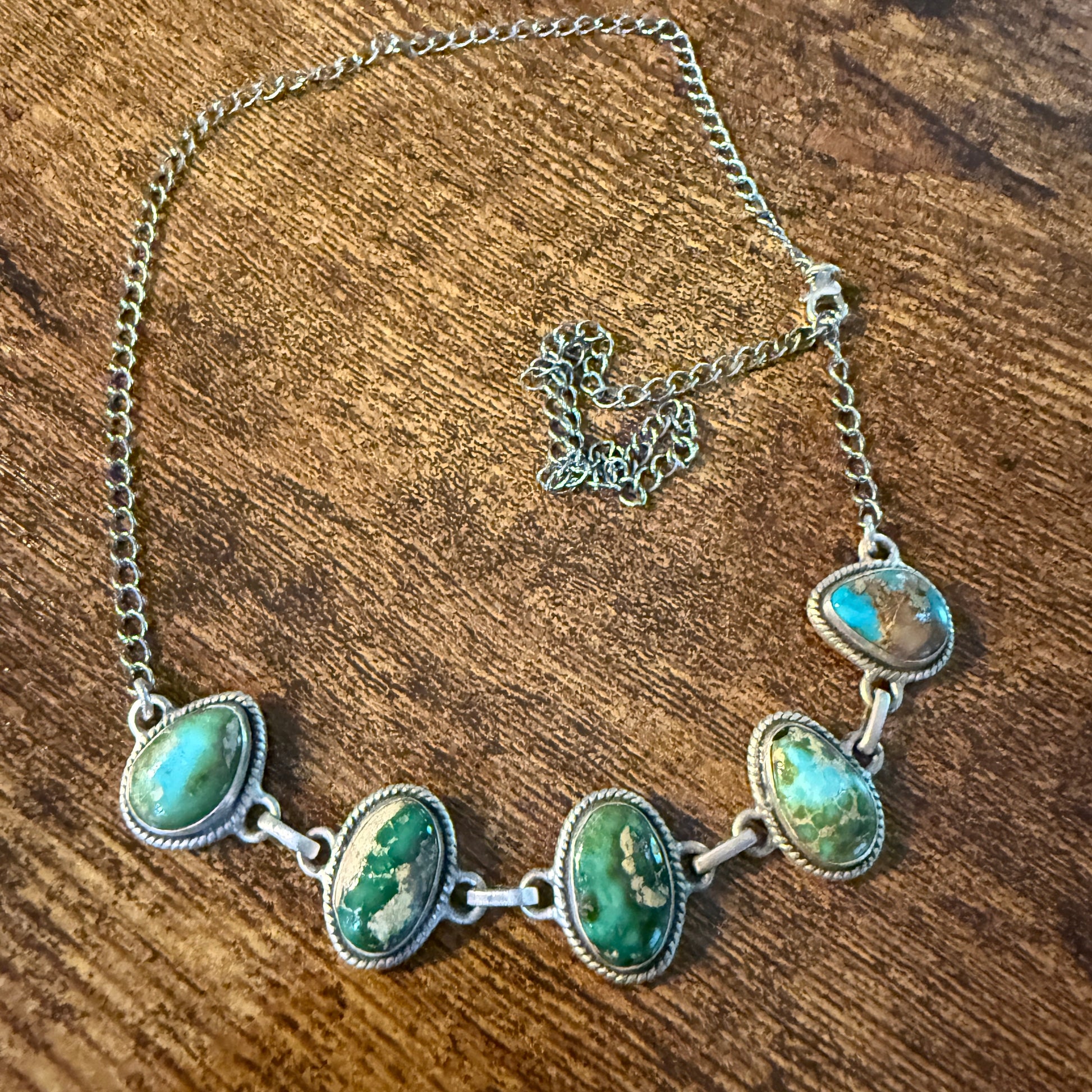 Sonoran Gold Turquoise Gemstone Choker Necklace 16 Inch Wild West Boho