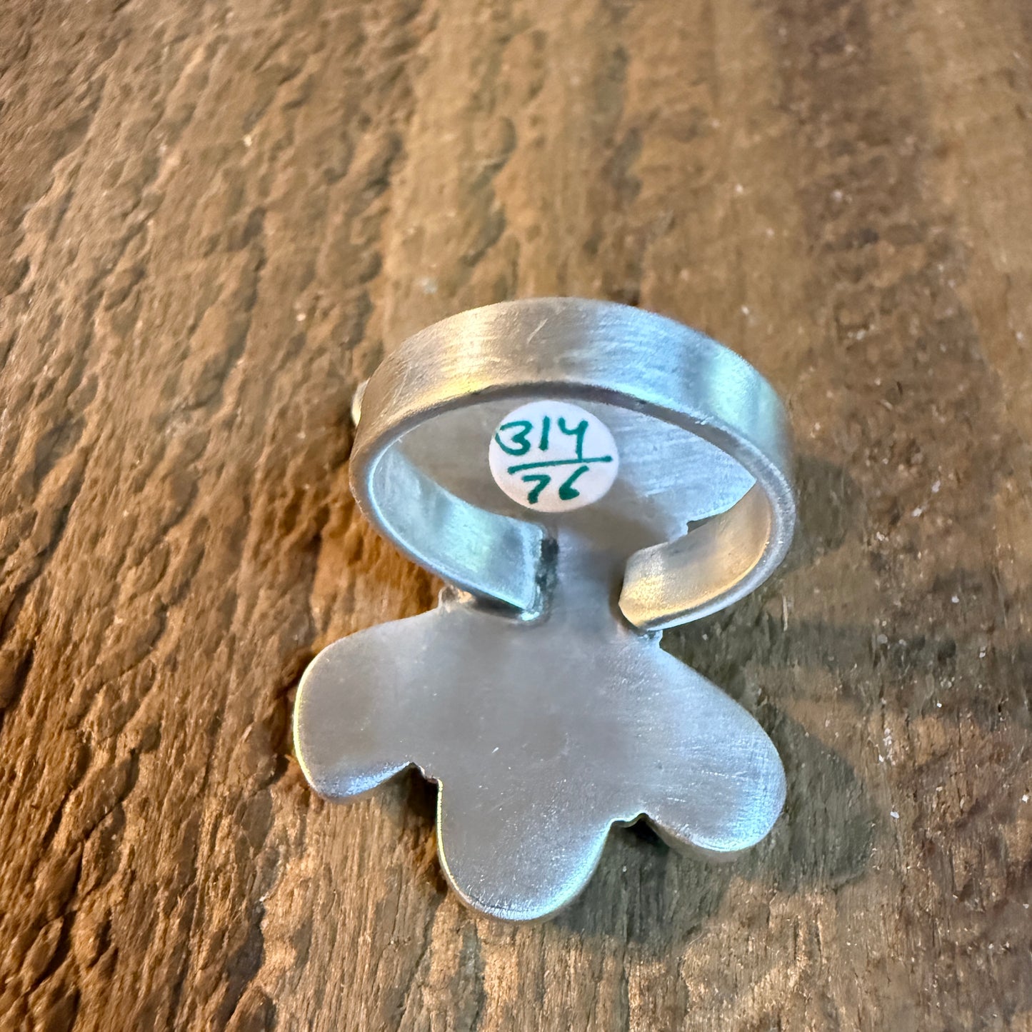 Golden Hills Turquoise Gemstone Oversized Heart Adjustable Ring in Sterling Silver Wild West Boho