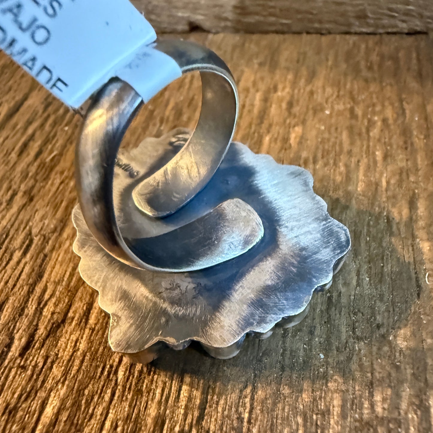 Wilson Dawles Navajo Handmade Golden Hills Turquoise Ring Adjustable in Sterling Silver Wild West Boho