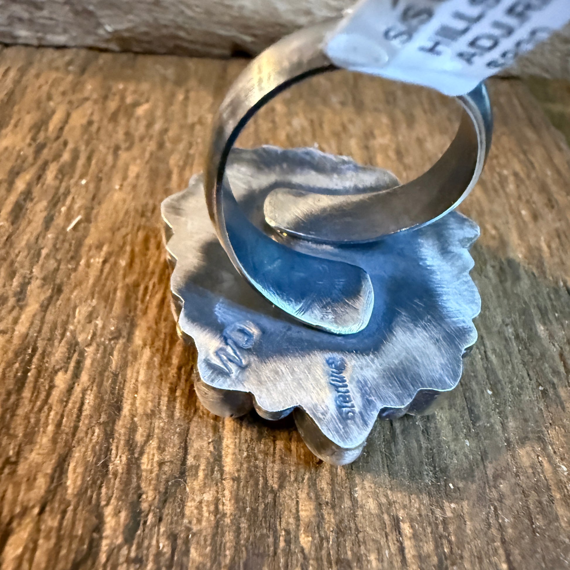 Wilson Dawles Navajo Handmade Golden Hills Turquoise Ring Adjustable in Sterling Silver Wild West Boho