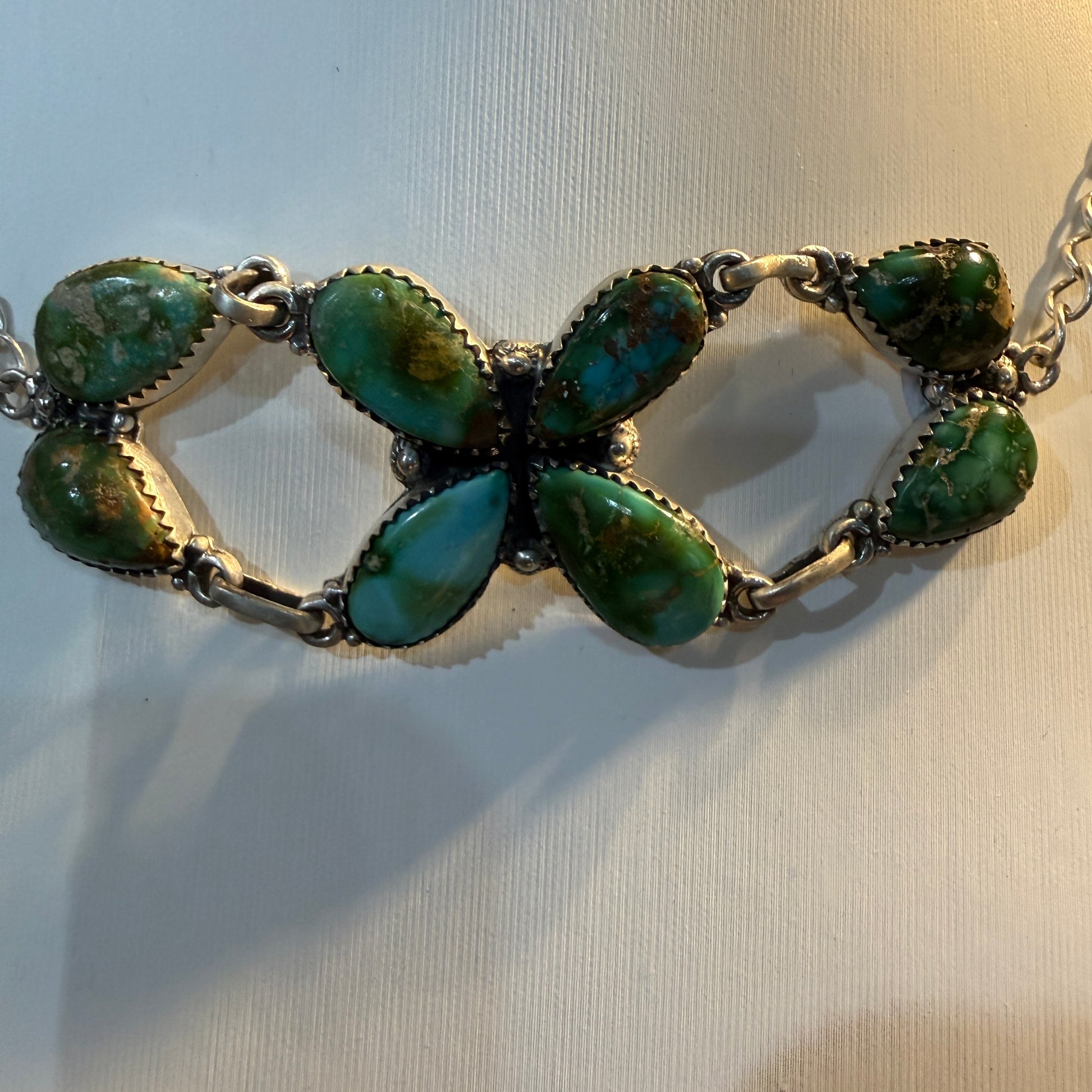 Sonoran Gold Turquoise Gemstone Choker Necklace in Sterling Silver Wild West Boho