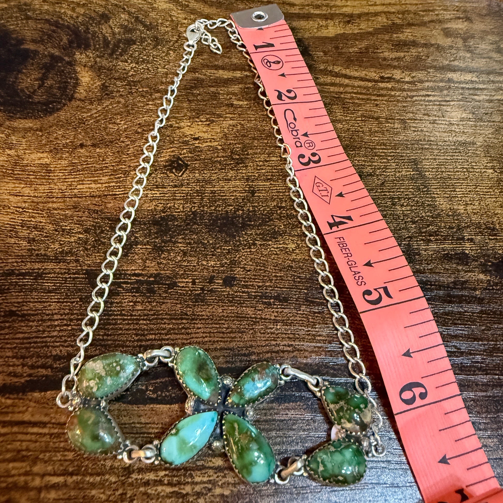 Sonoran Gold Turquoise Gemstone Choker Necklace in Sterling Silver Wild West Boho