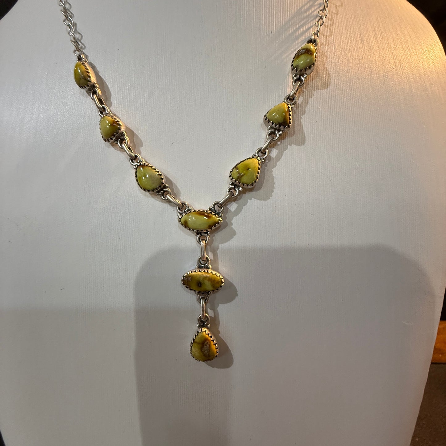 Paloma Turquoise Gemstone Lariat Necklace in Sterling Silver Wild West Boho