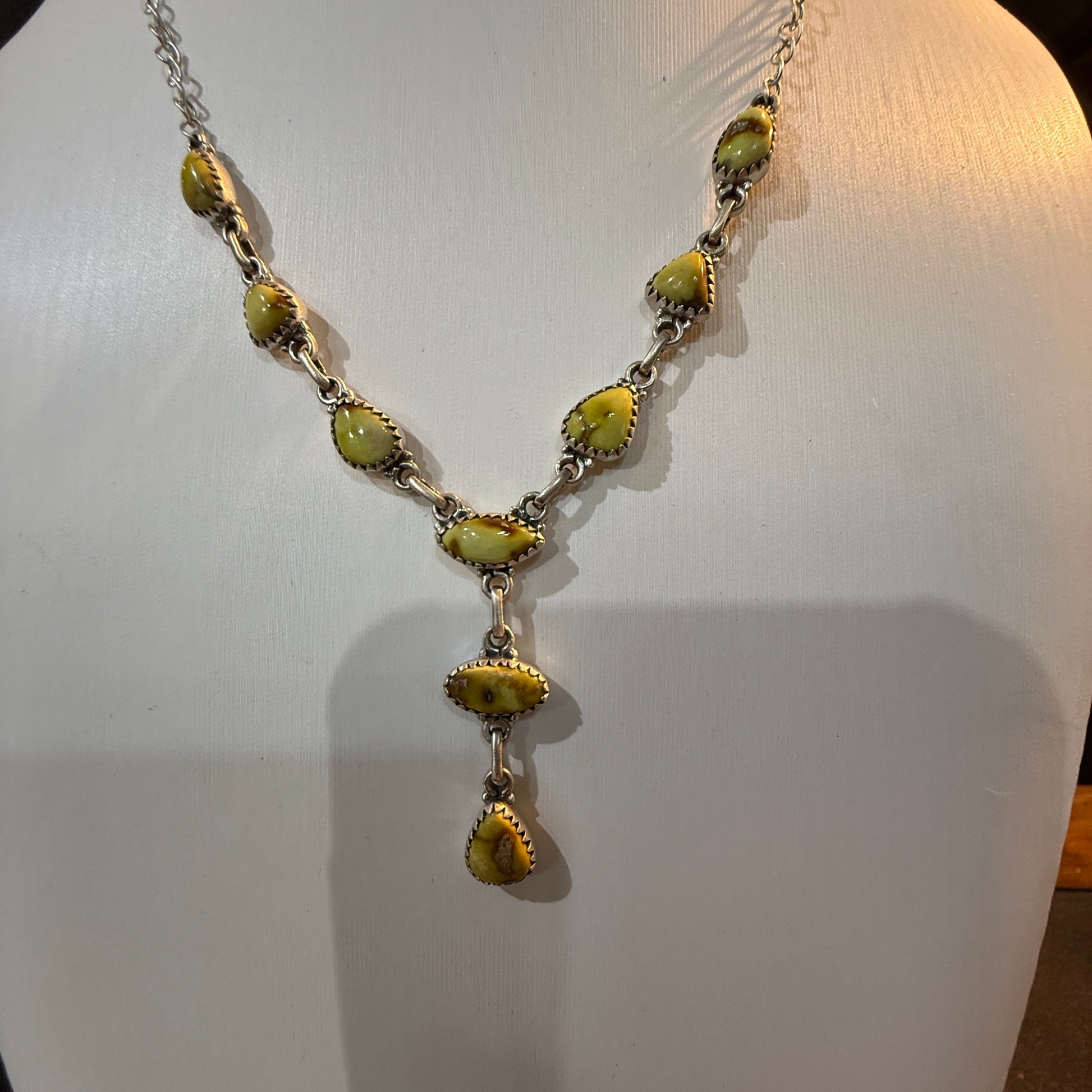 Paloma Turquoise Gemstone Lariat Necklace in Sterling Silver Wild West Boho