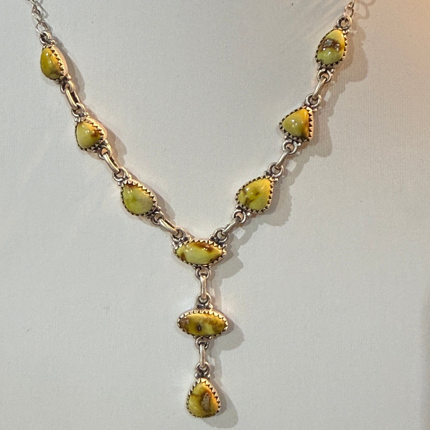 Paloma Turquoise Gemstone Lariat Necklace in Sterling Silver Wild West Boho