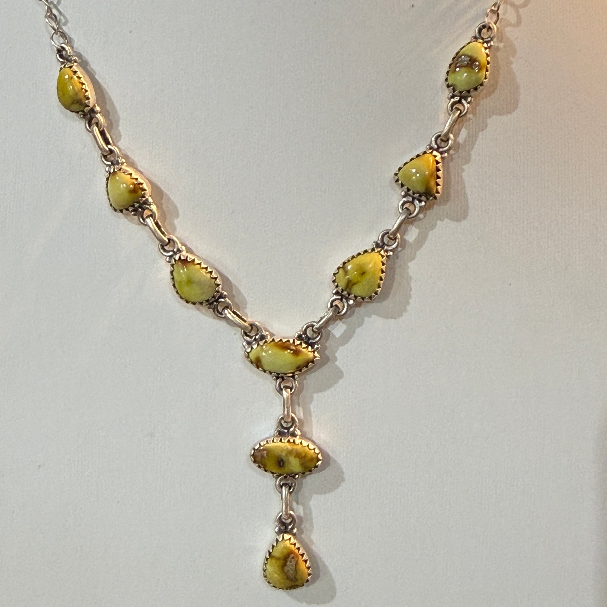 Paloma Turquoise Gemstone Lariat Necklace in Sterling Silver Wild West Boho