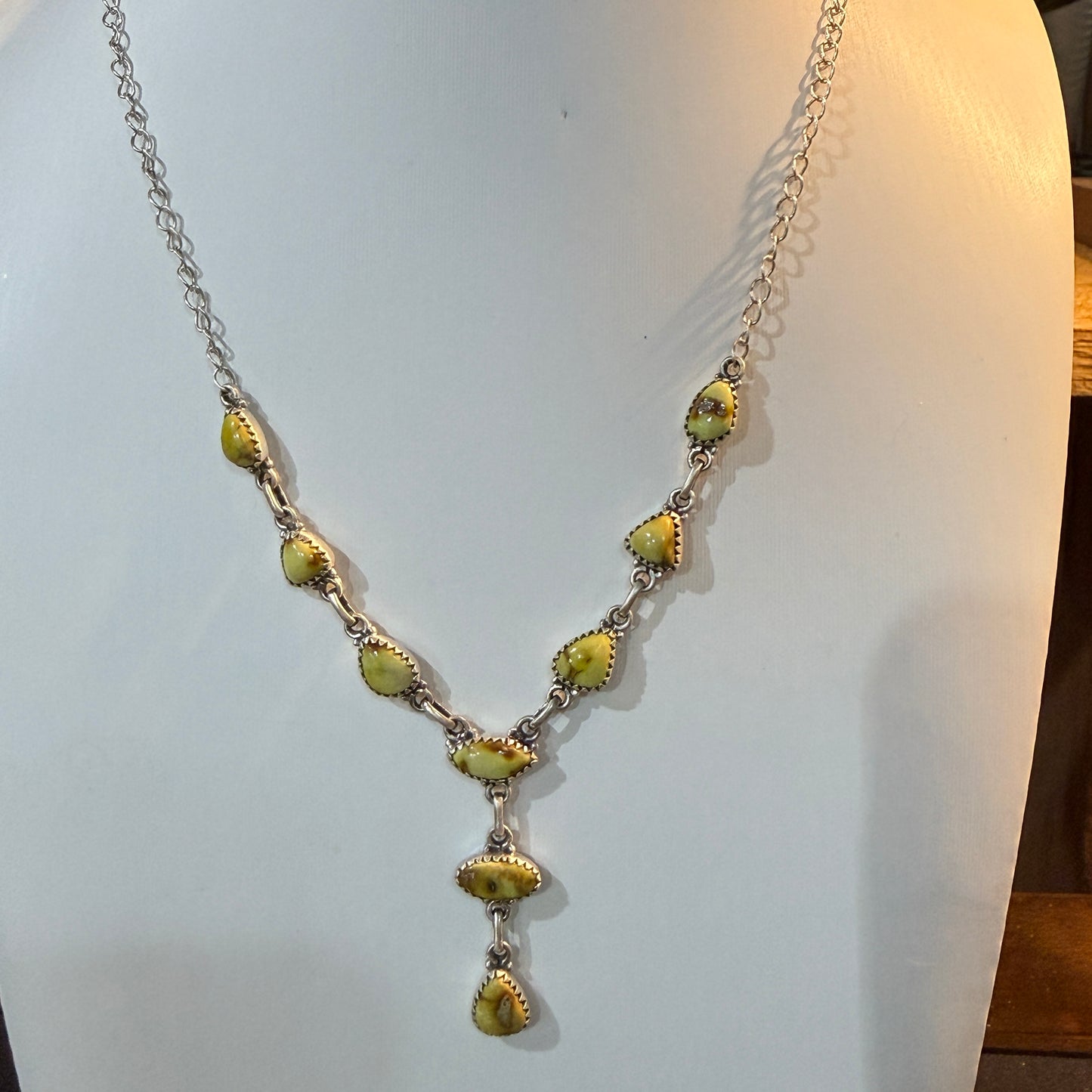 Paloma Turquoise Gemstone Lariat Necklace in Sterling Silver Wild West Boho