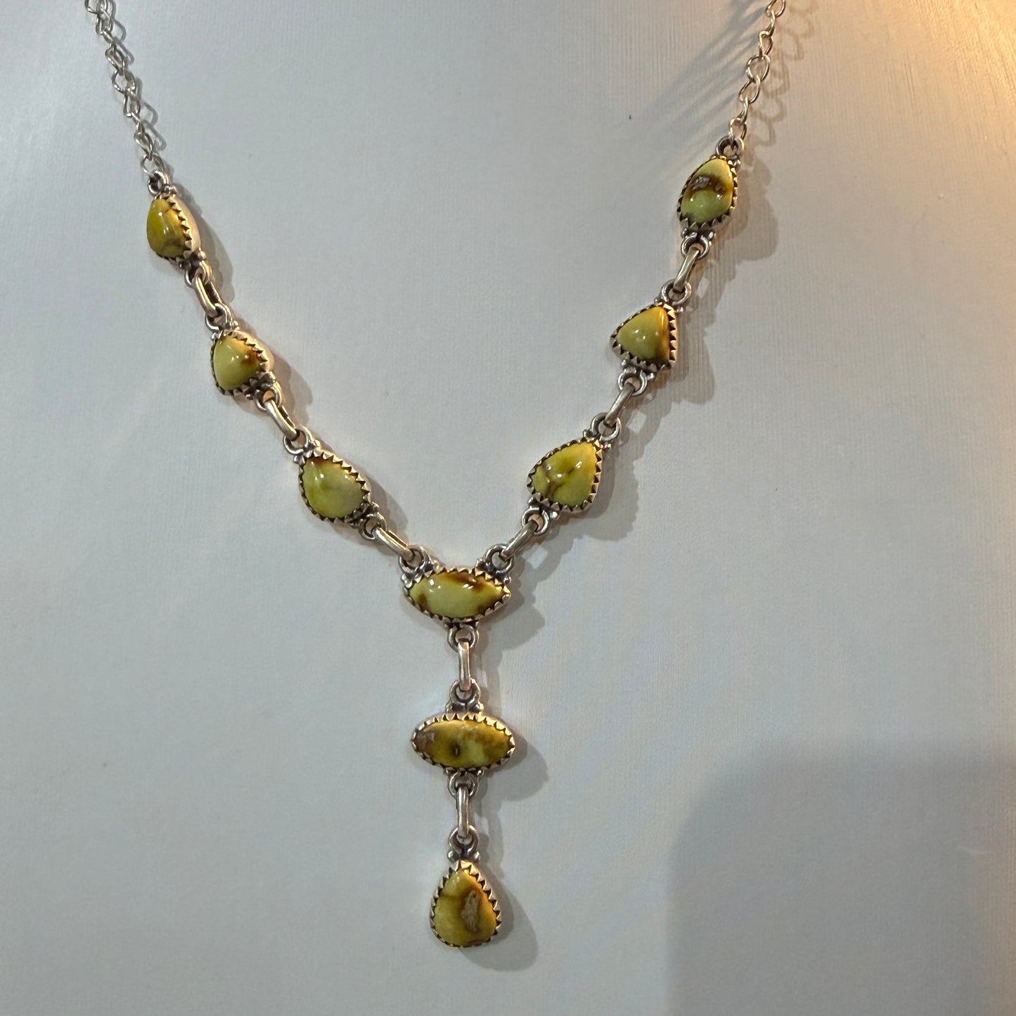 Paloma Turquoise Gemstone Lariat Necklace in Sterling Silver Wild West Boho