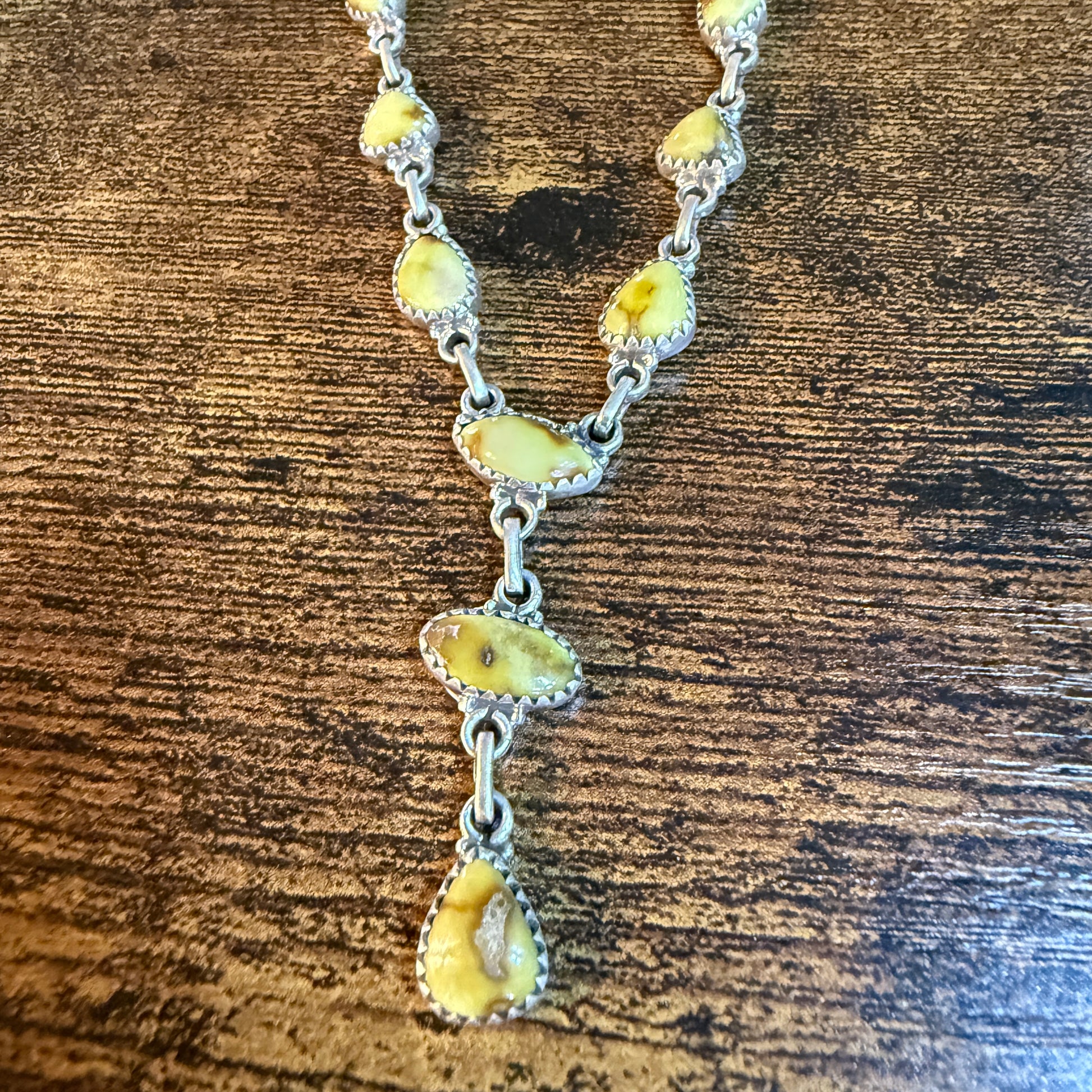 Paloma Turquoise Gemstone Lariat Necklace in Sterling Silver Wild West Boho