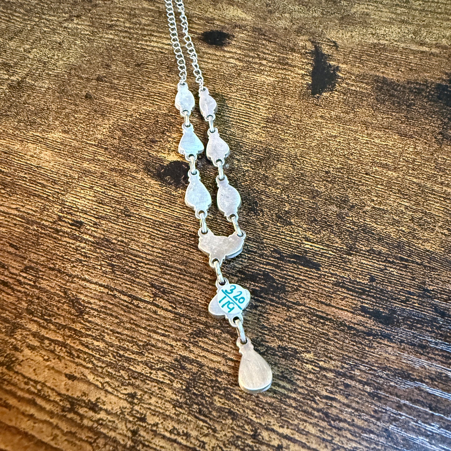 Paloma Turquoise Gemstone Lariat Necklace in Sterling Silver Wild West Boho