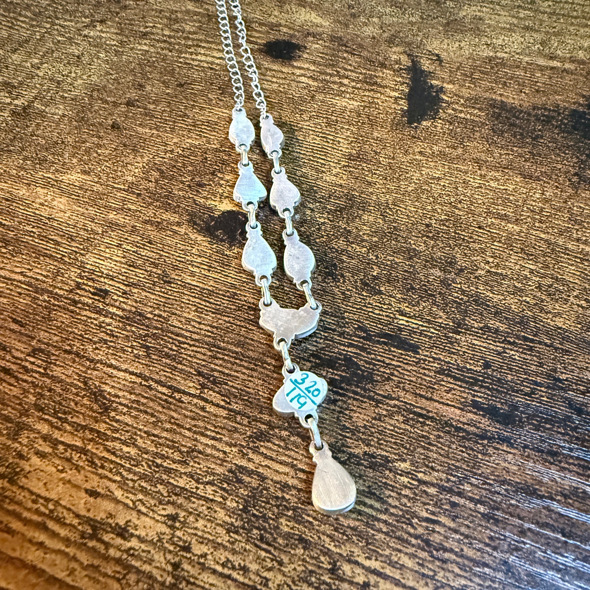 Paloma Turquoise Gemstone Lariat Necklace in Sterling Silver Wild West Boho