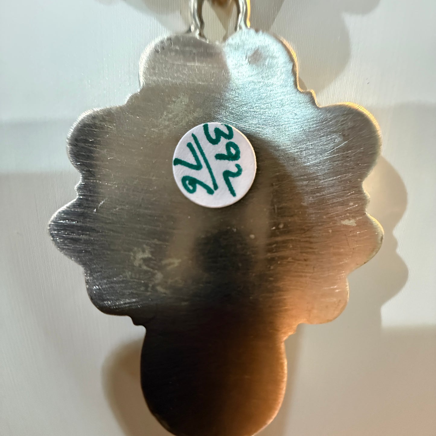 Blackjack Turquoise Gemstone 3 Inch Pendant in Sterling Silver Wild West Boho