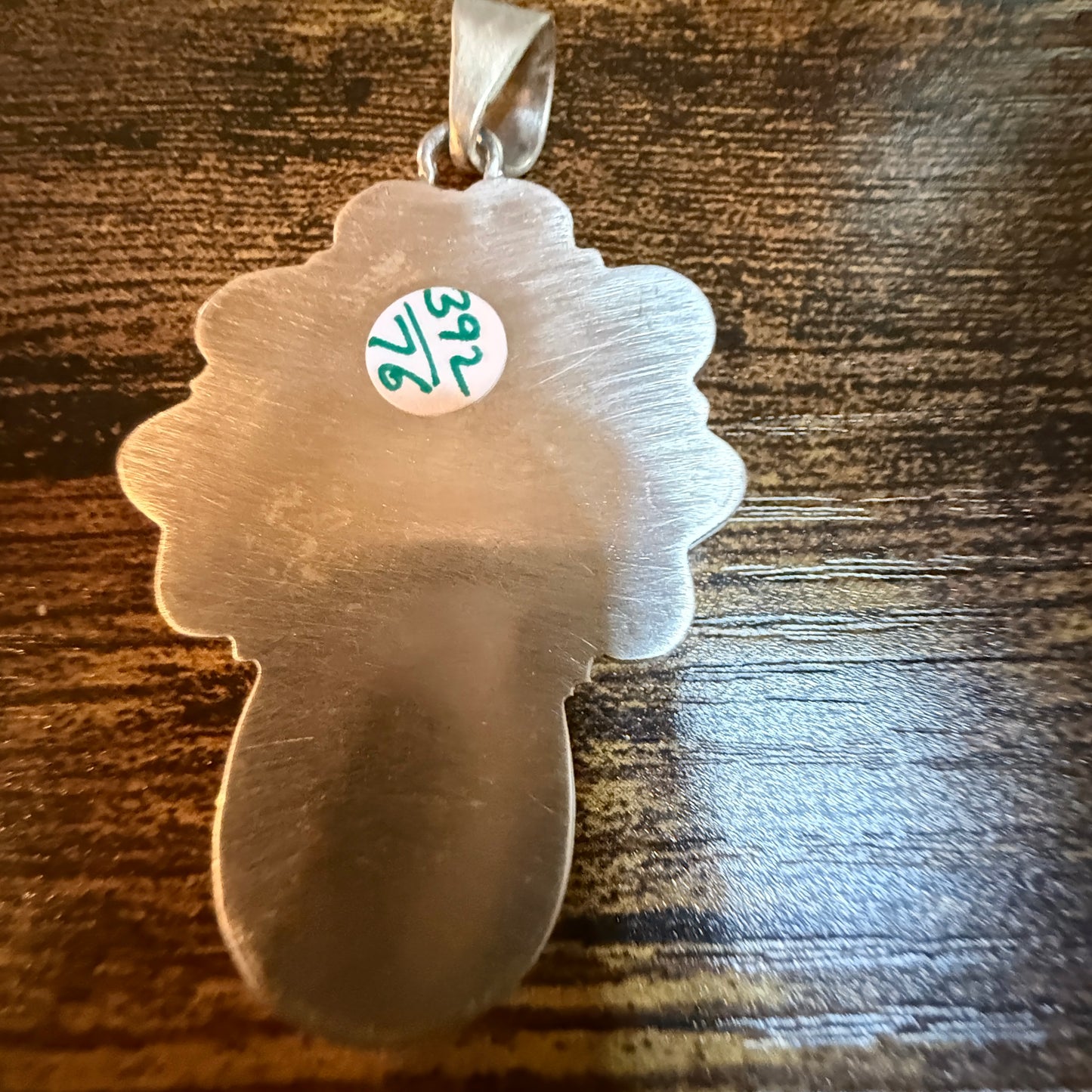 Blackjack Turquoise Gemstone 3 Inch Heart Pendant in Sterling Silver Wild West Boho