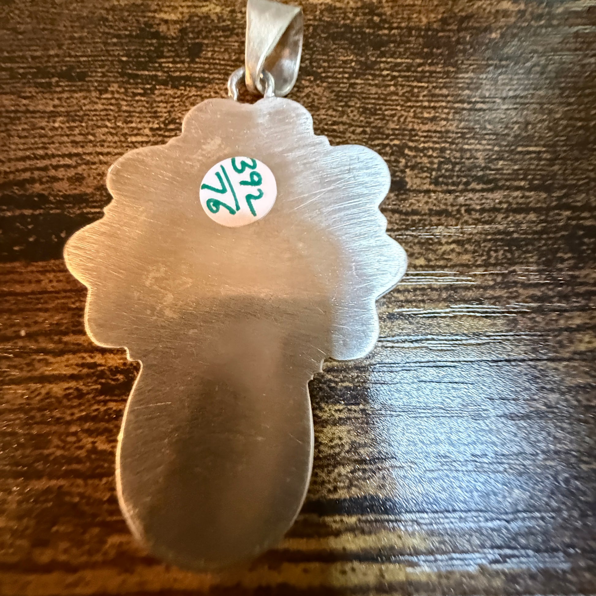 Blackjack Turquoise Gemstone 3 Inch Heart Pendant in Sterling Silver Wild West Boho