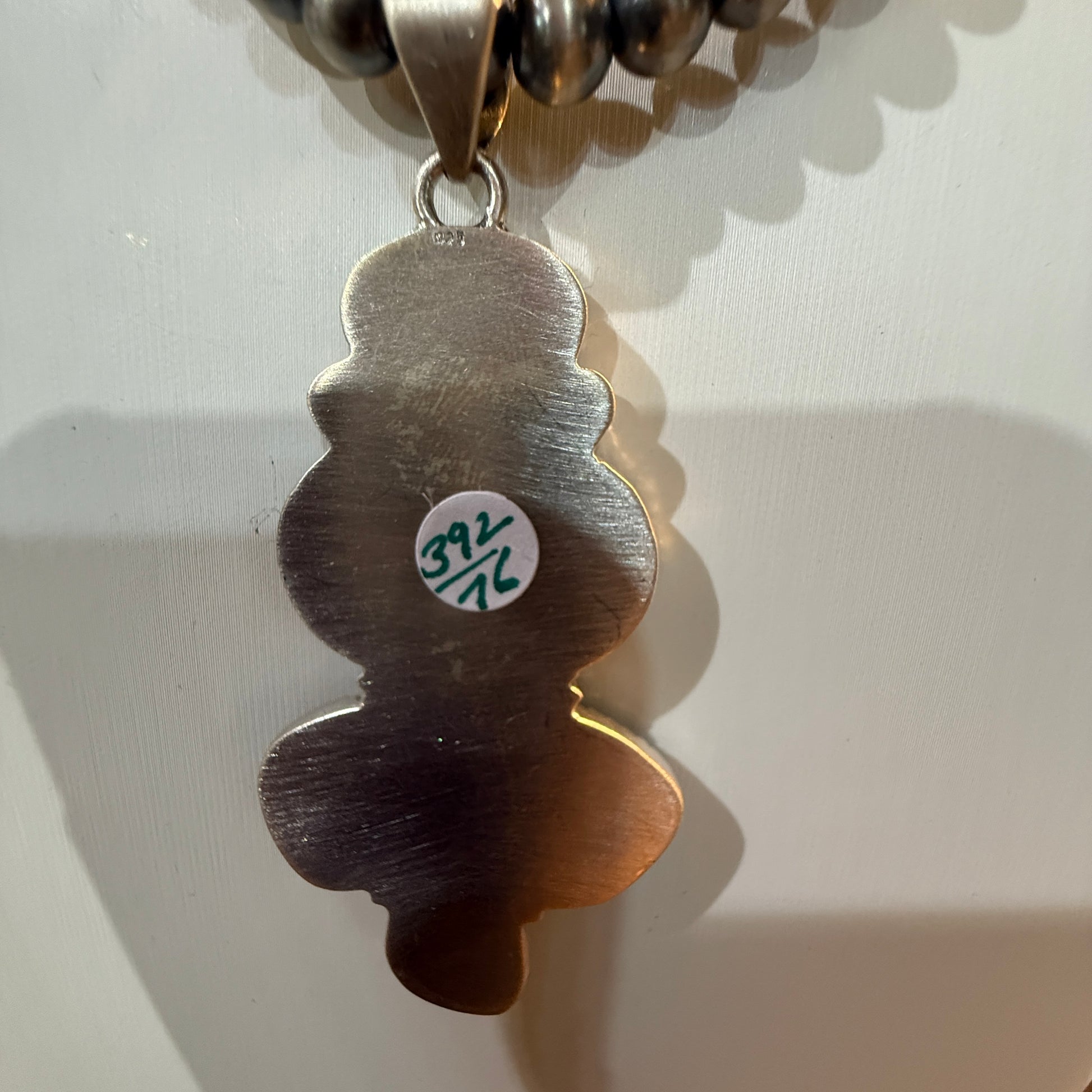 Blackjack Turquoise Gemstone 3 Inch Pendant in Sterling Silver Wild West Boho