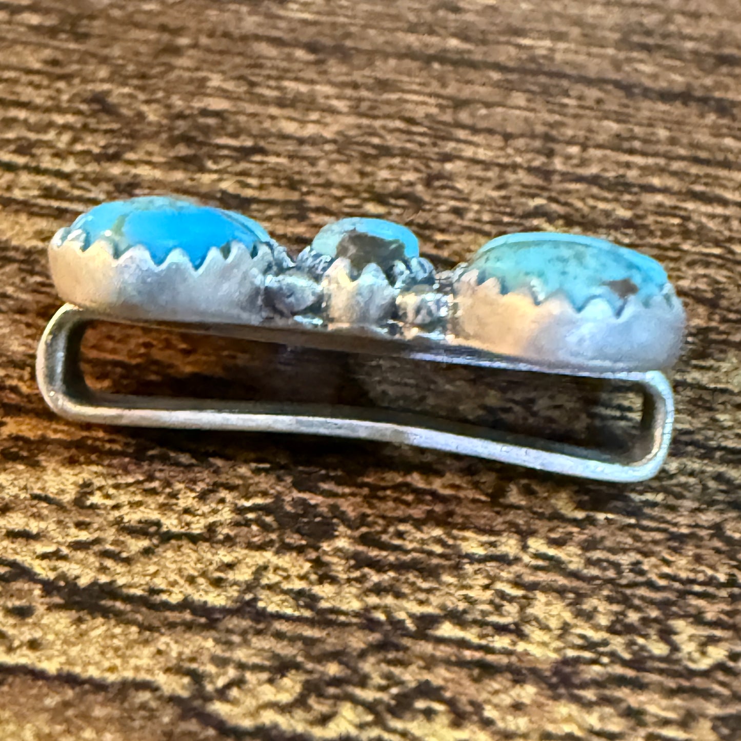 Golden Hills Turquoise Gemstone Apple I-Watch Band Slider Charm in Sterling Silver Wild West Boho
