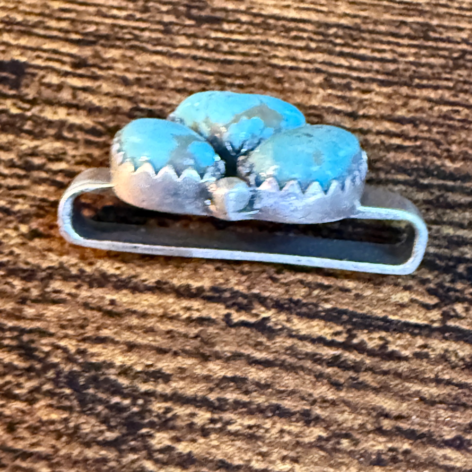Golden Hills Turquoise Gemstone Apple I-Watch Band Slider Charm in Sterling Silver Wild West Boho