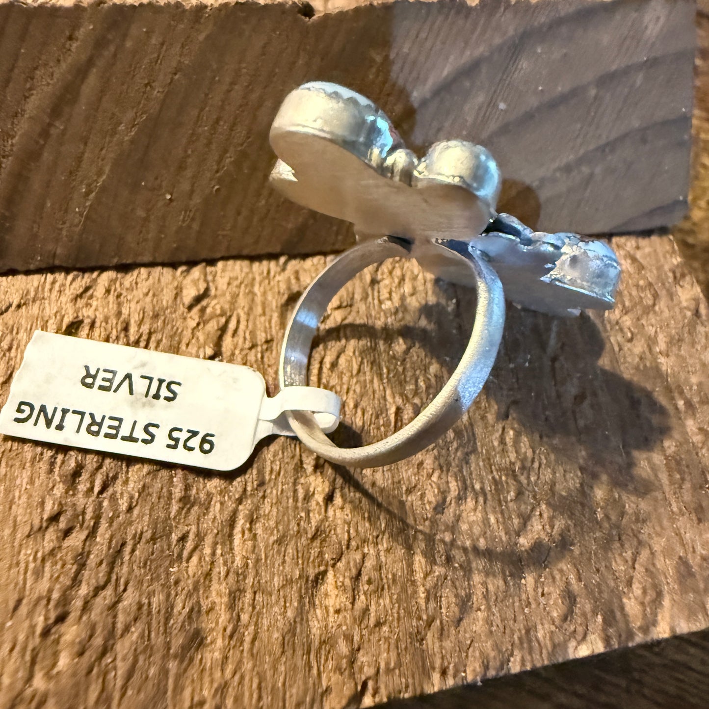 Golden Hills Turquoise Gemstone Floral Cluster Ring in Sterling Silver Adjustable Wild West Boho