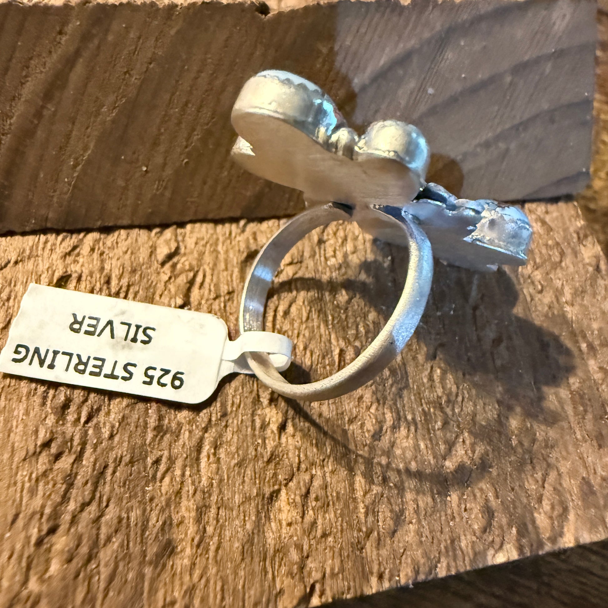 Golden Hills Turquoise Gemstone Floral Cluster Ring in Sterling Silver Adjustable Wild West Boho