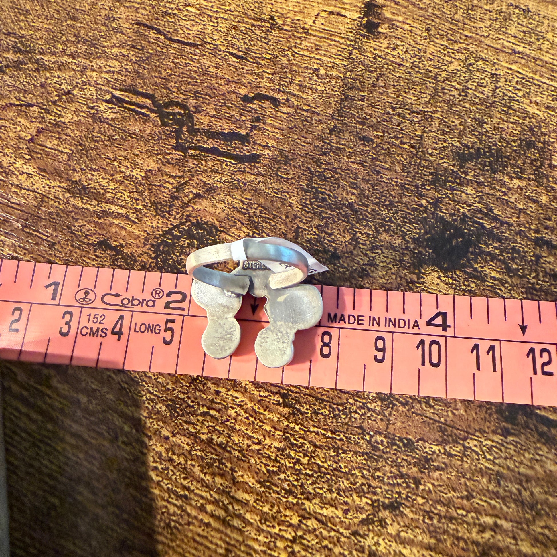 Mine Number 8 Turquoise Gemstone Naja Adjustable Ring in Sterling Silver Wild West Boho