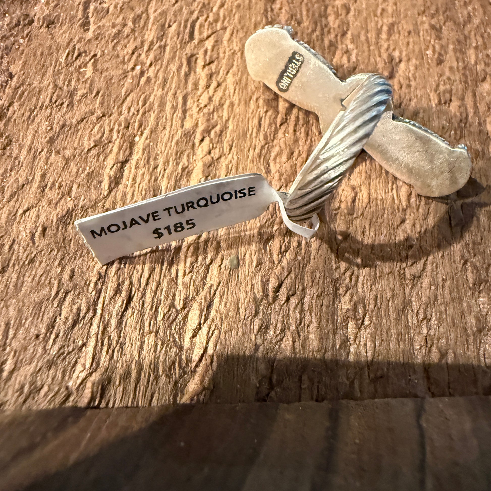 Mojave Turquoise Gemstone Three Stone Adjustable Ring in Sterling Silver Wild West Boho