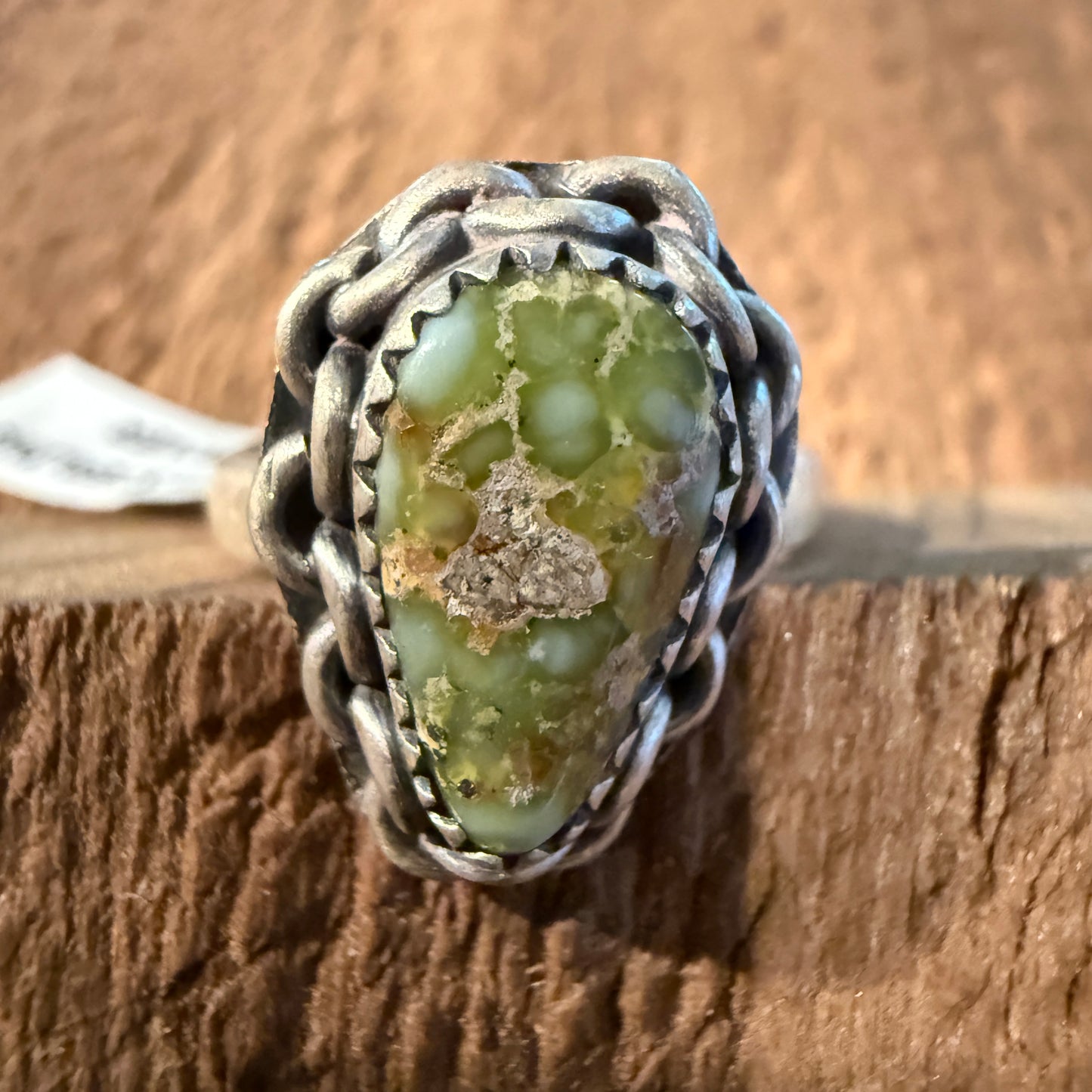 Palomino Turquoise Gemstone Adjustable Ring in Sterling Silver Wild West Boho