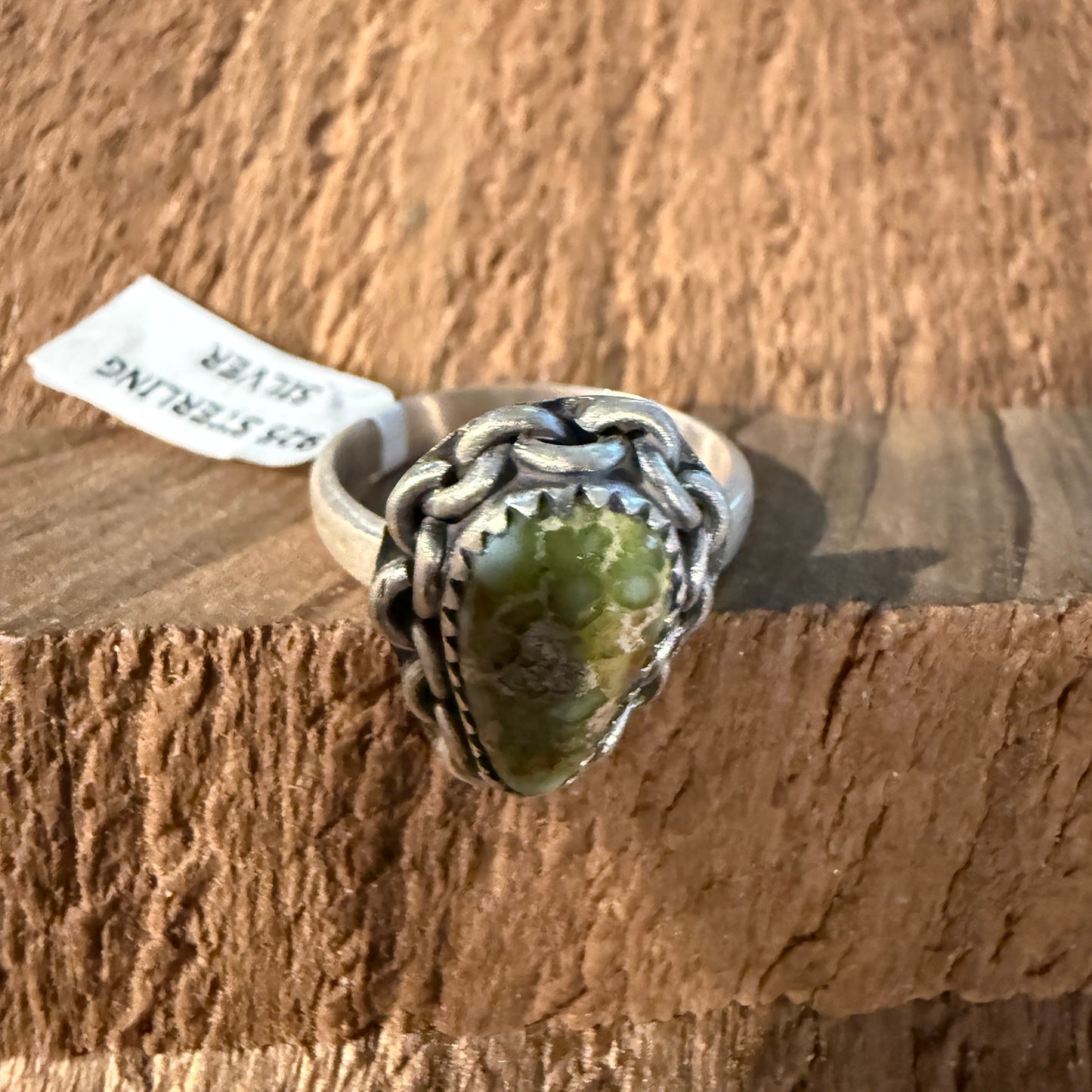 Palomino Turquoise Gemstone Adjustable Ring in Sterling Silver Wild West Boho