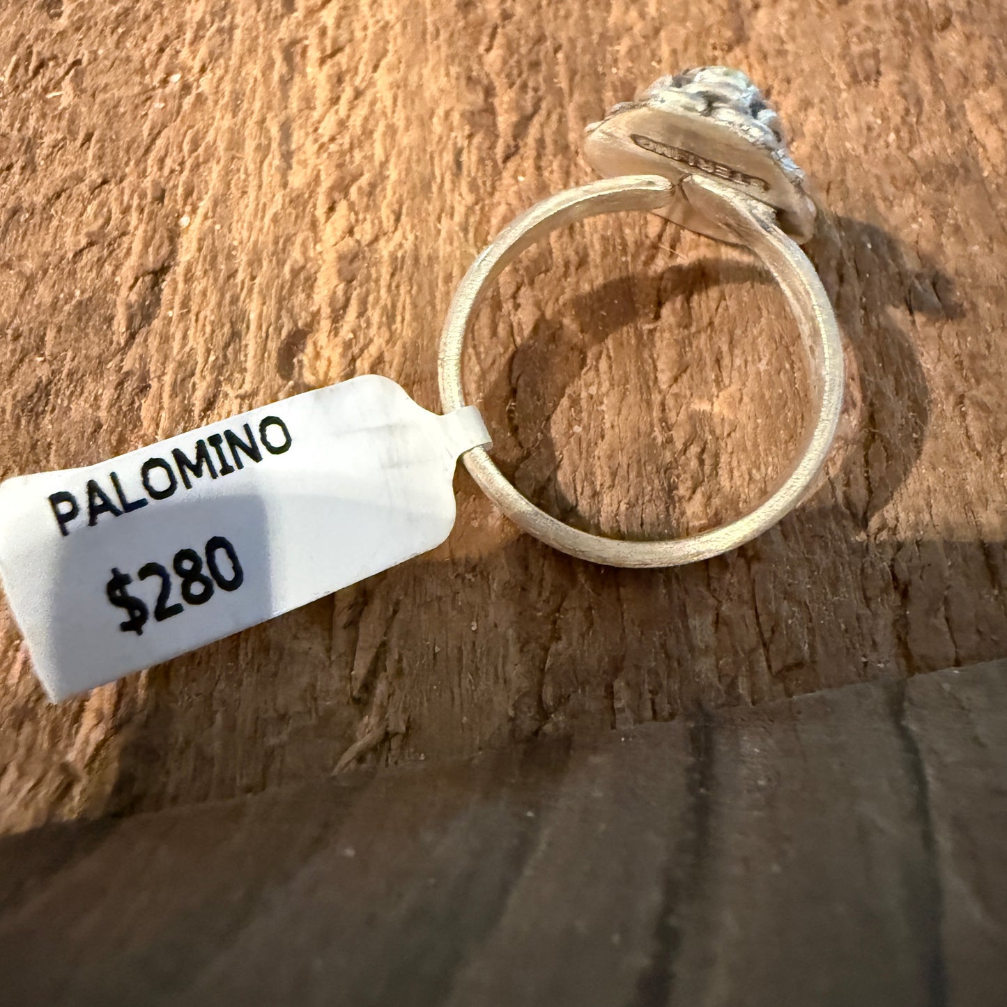 Palomino Turquoise Gemstone Adjustable Ring in Sterling Silver Wild West Boho