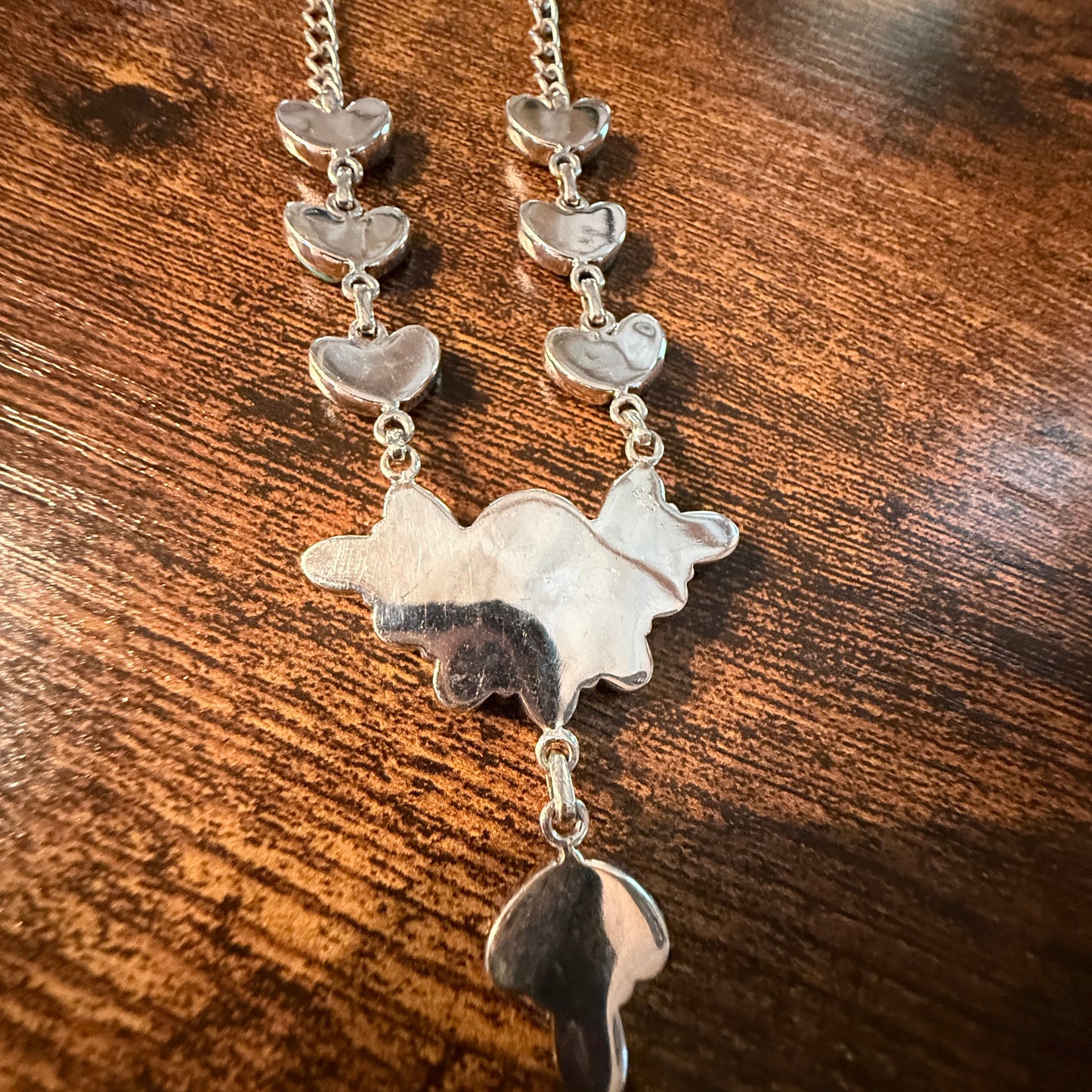 Blue Opal and Turquoise Gemstone Lariat Necklace in Sterling Silver Wild West Boho