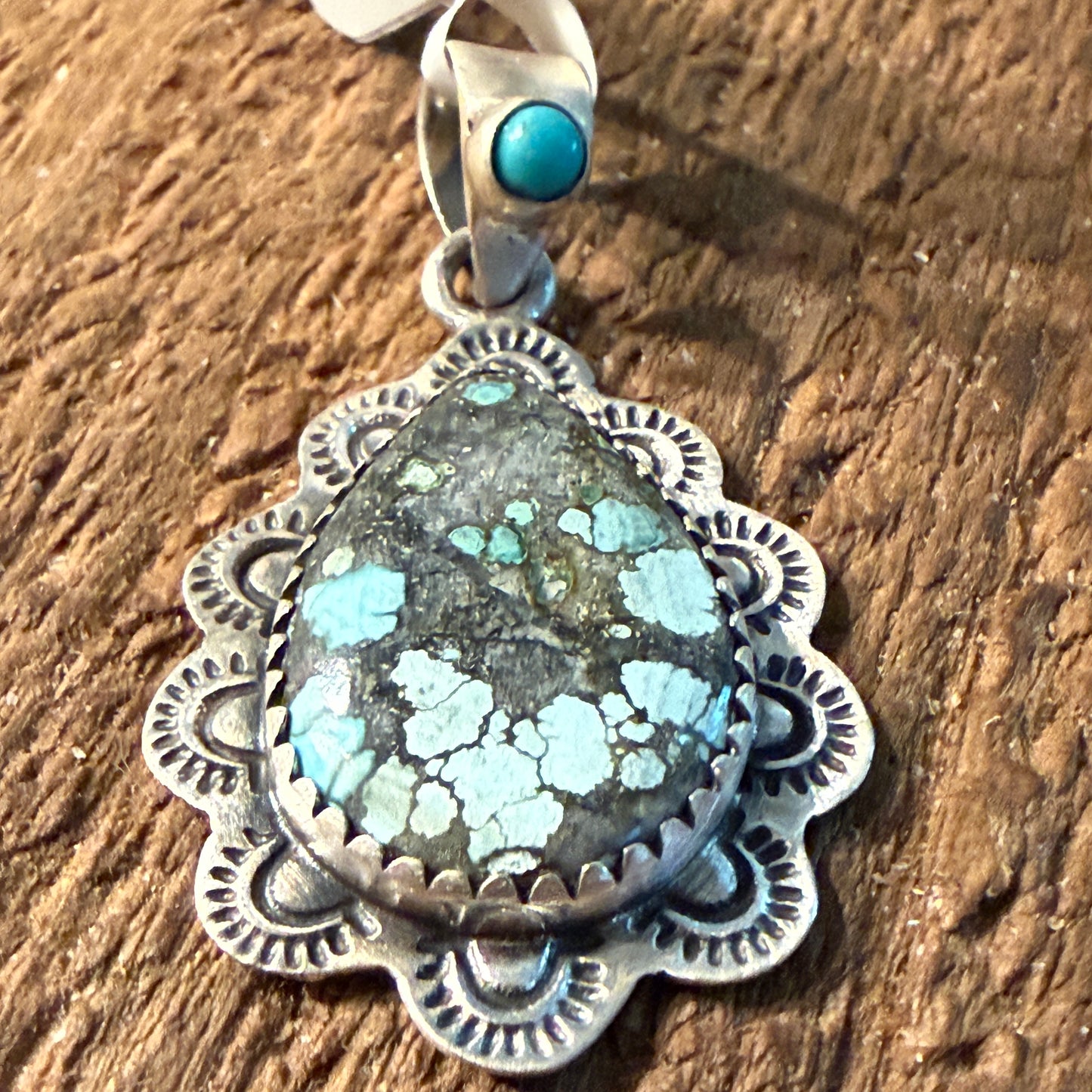 Dry Creek Turquoise Gemstone Pendant in Sterling Silver Wild West Boho