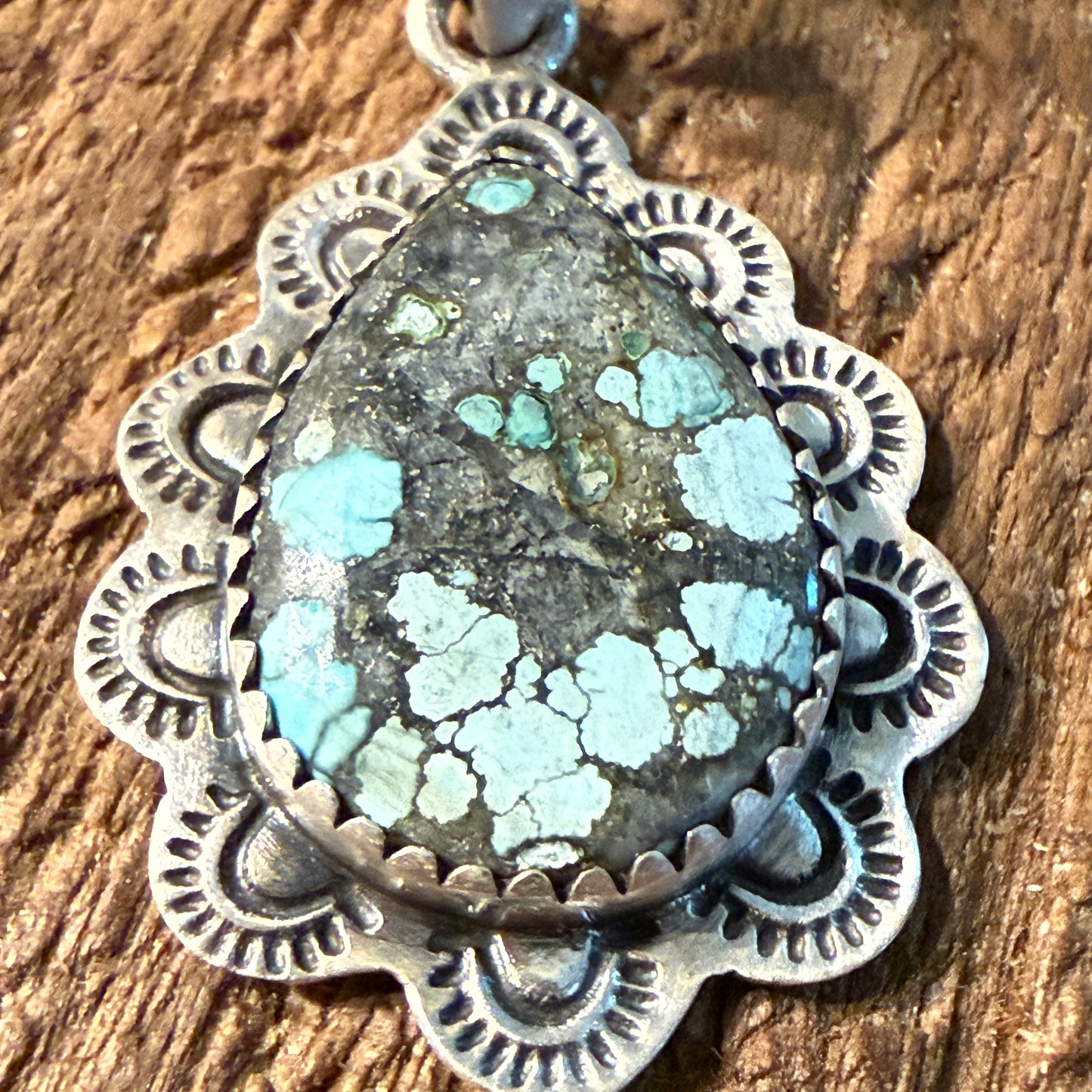 Dry Creek Turquoise Gemstone Pendant in Sterling Silver Wild West Boho