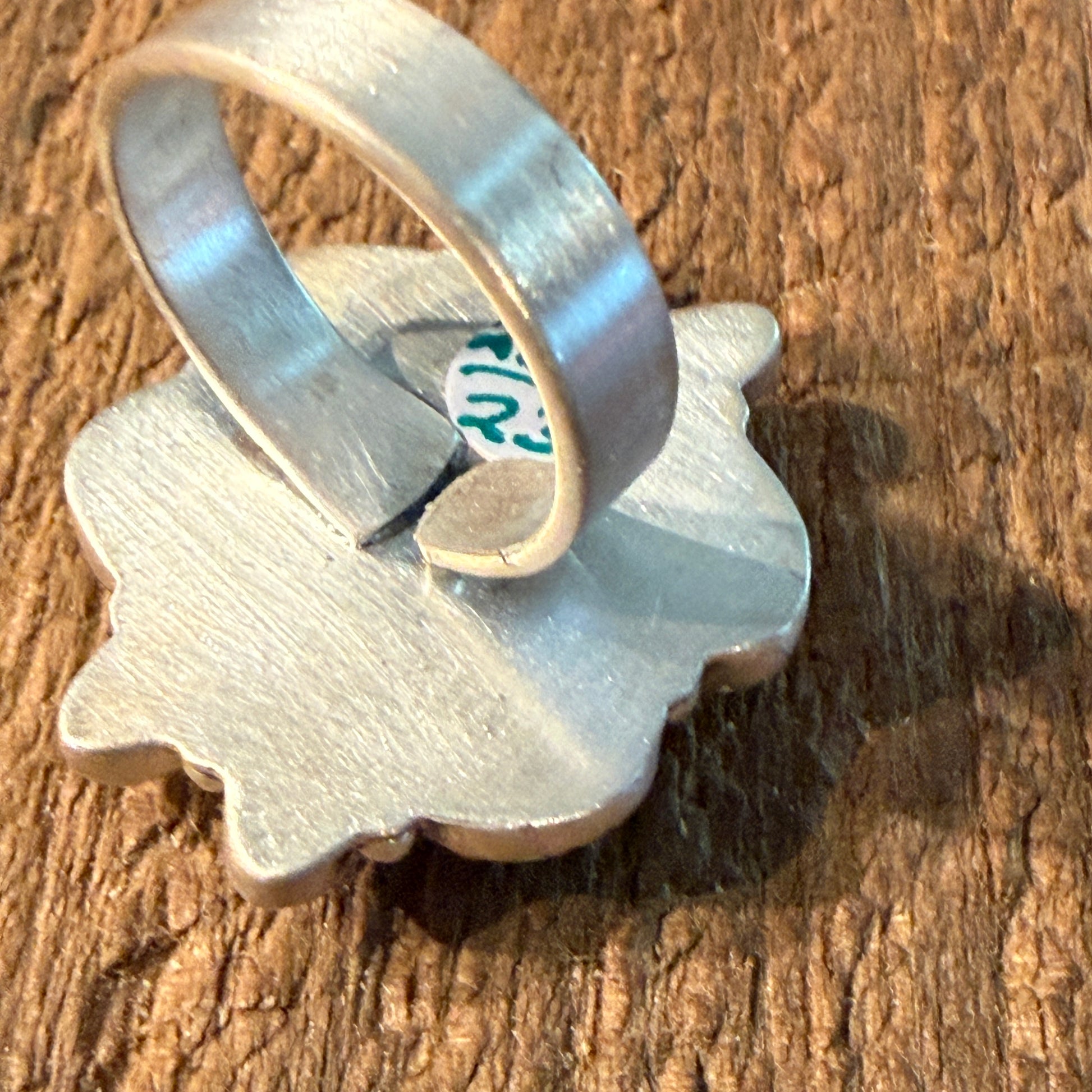 Paloma Turquoise and Orange Spiny Gemstone Adjustable Ring in Sterling Silver Wild West Boho