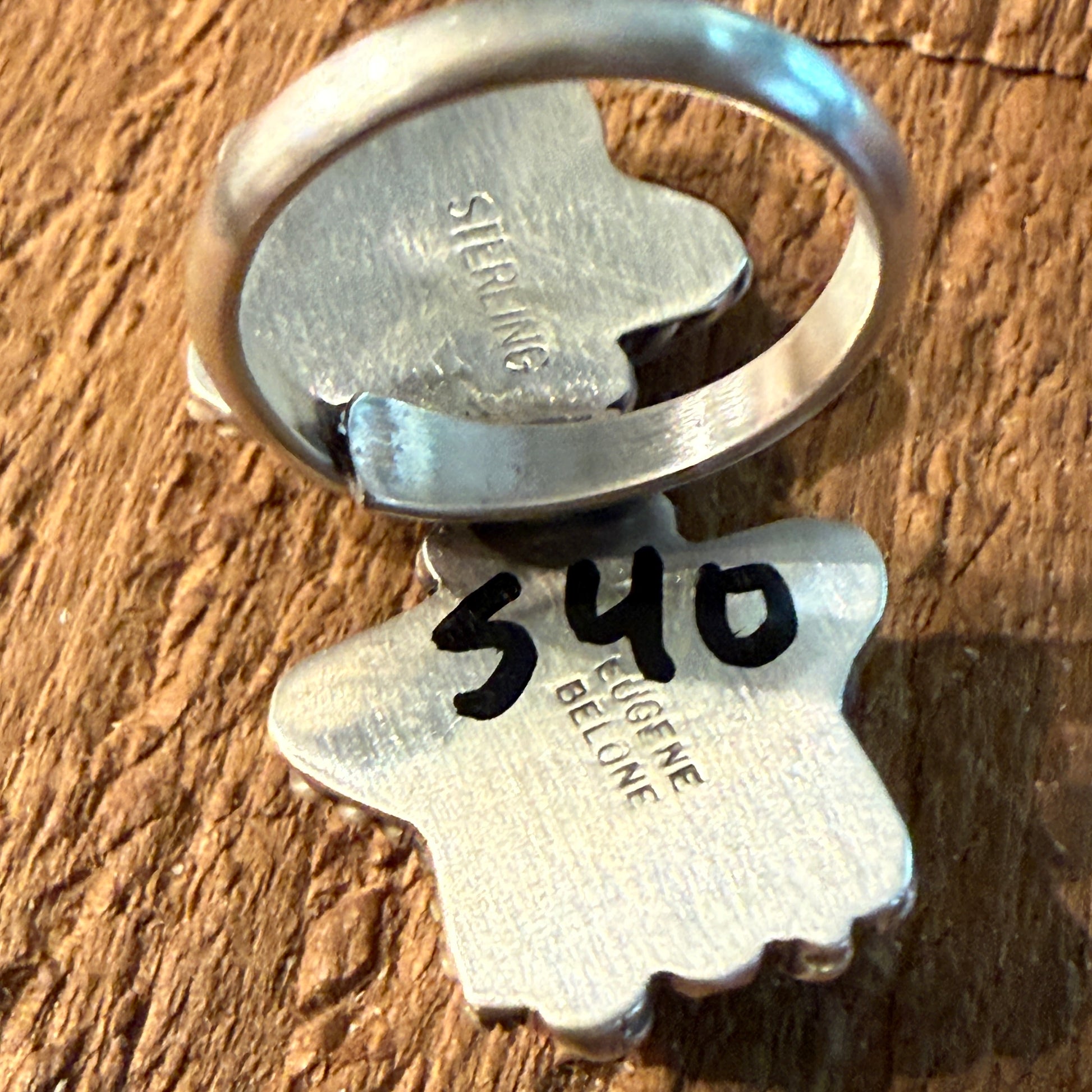 Eugene Belone Native Handmade Pink Queen Conch Star Ring in Sterling Silver Adjustable Wild West Boho