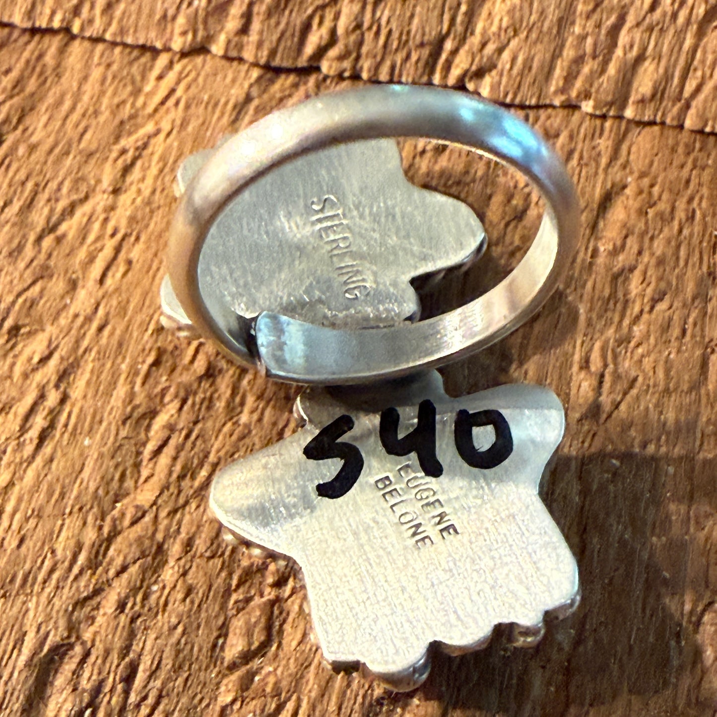 Eugene Belone Native Handmade Pink Queen Conch Star Ring in Sterling Silver Adjustable Wild West Boho