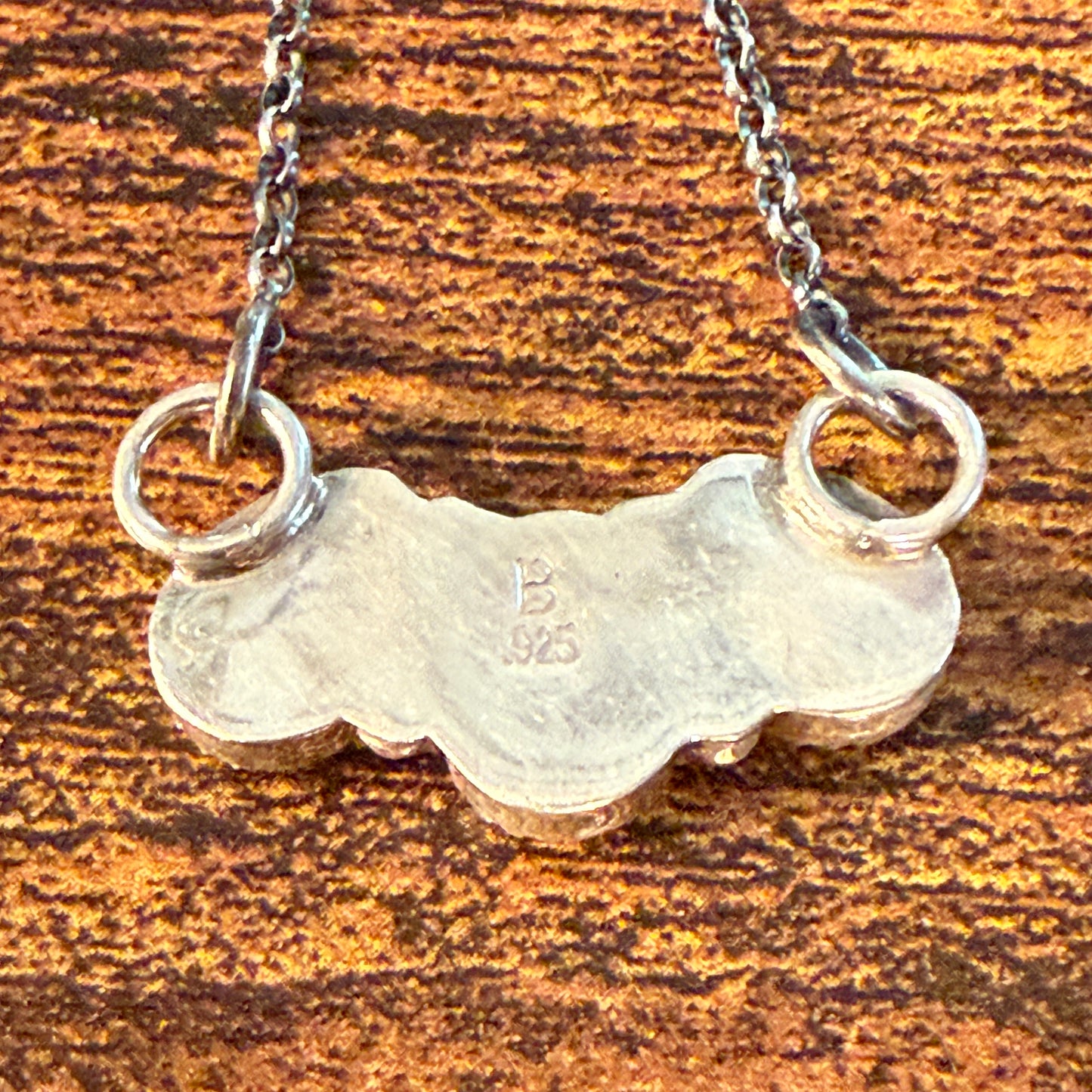 Pink Queen Conch Navajo Handmade Signed B Necklace in Sterling Silver,  16 Inch Wild West Boho